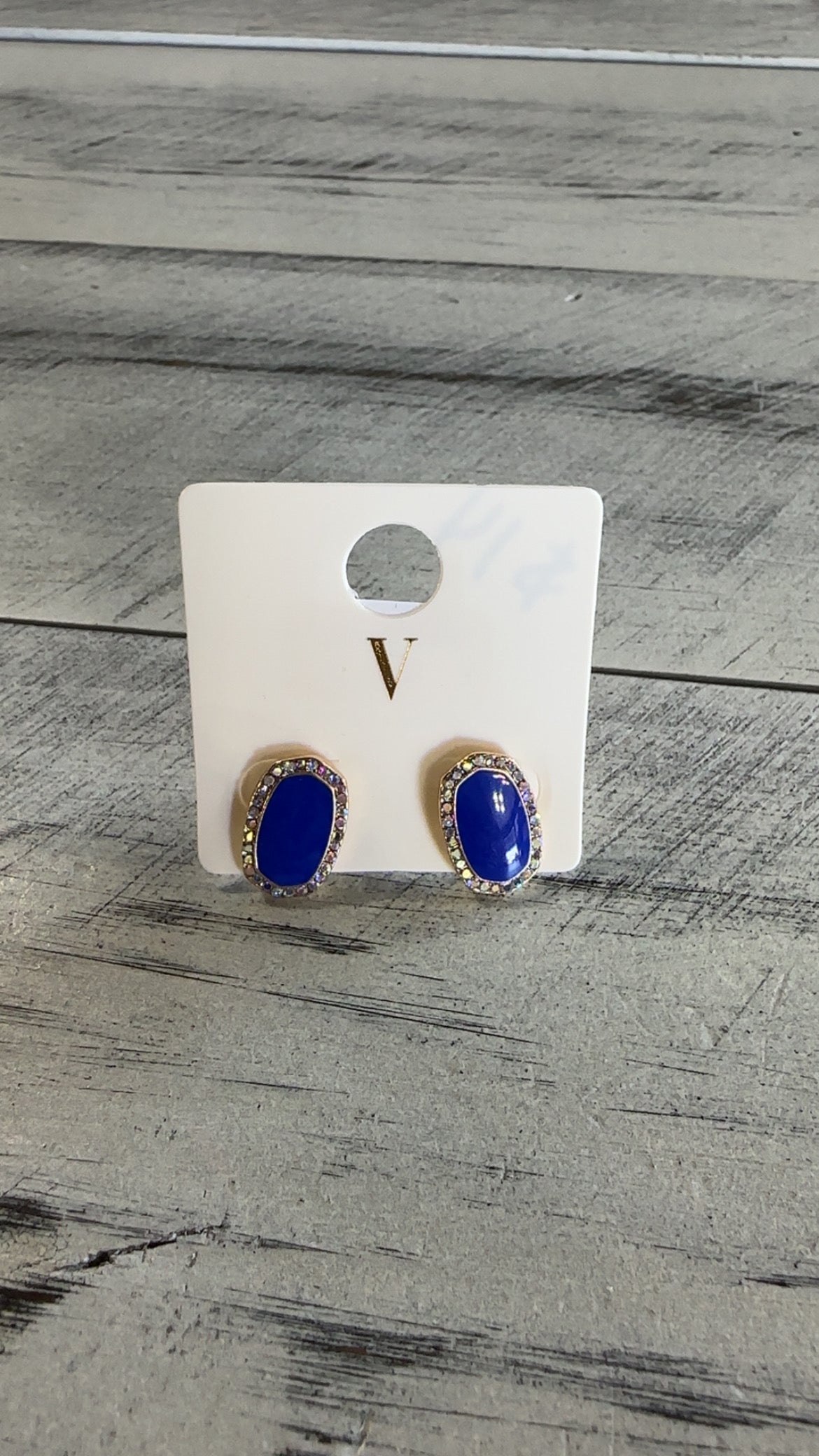 Mini Oval Stone Stud Earrings
