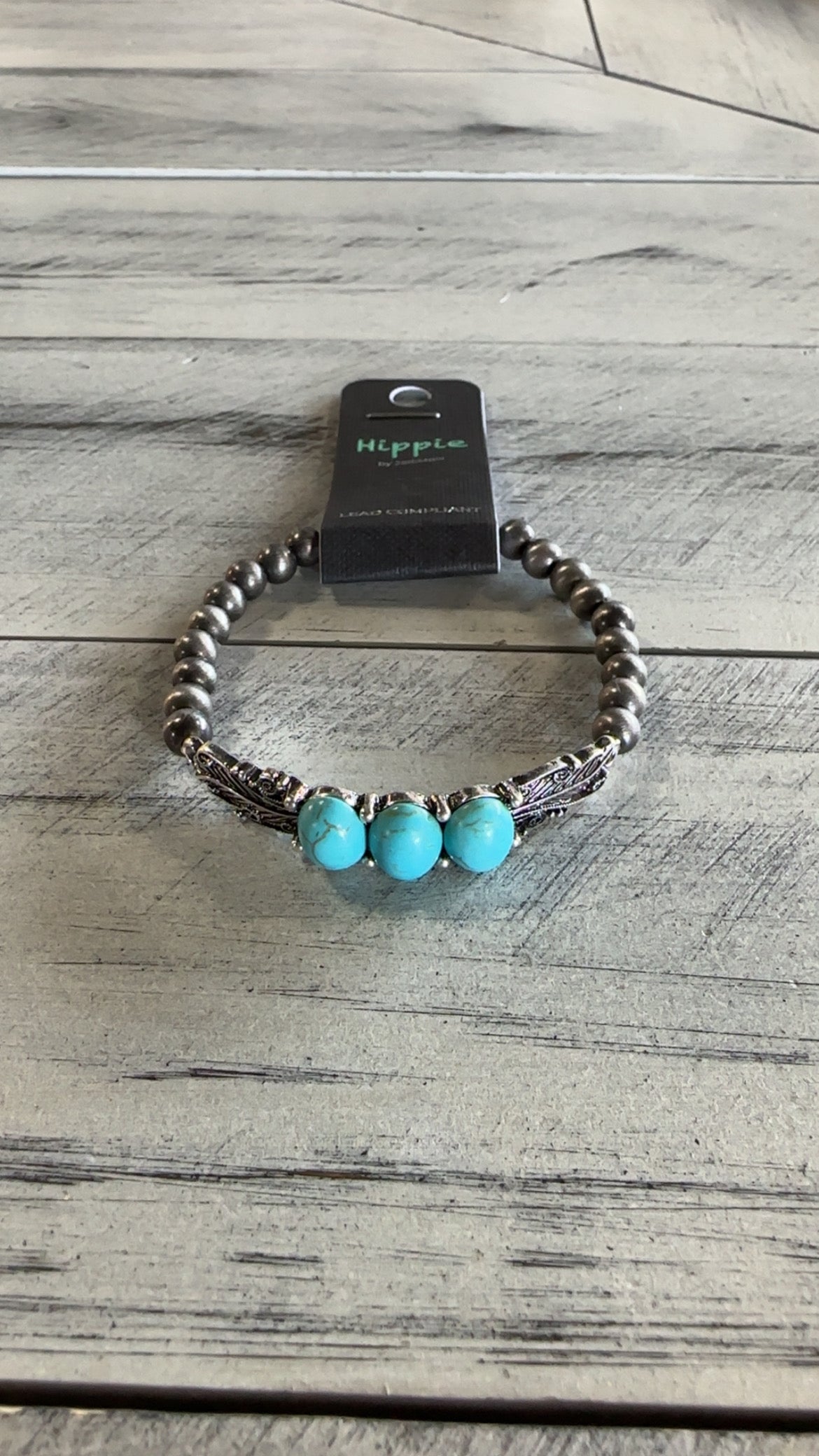 Navajo Pearl & Turquoise Stone Stretch Bracelet