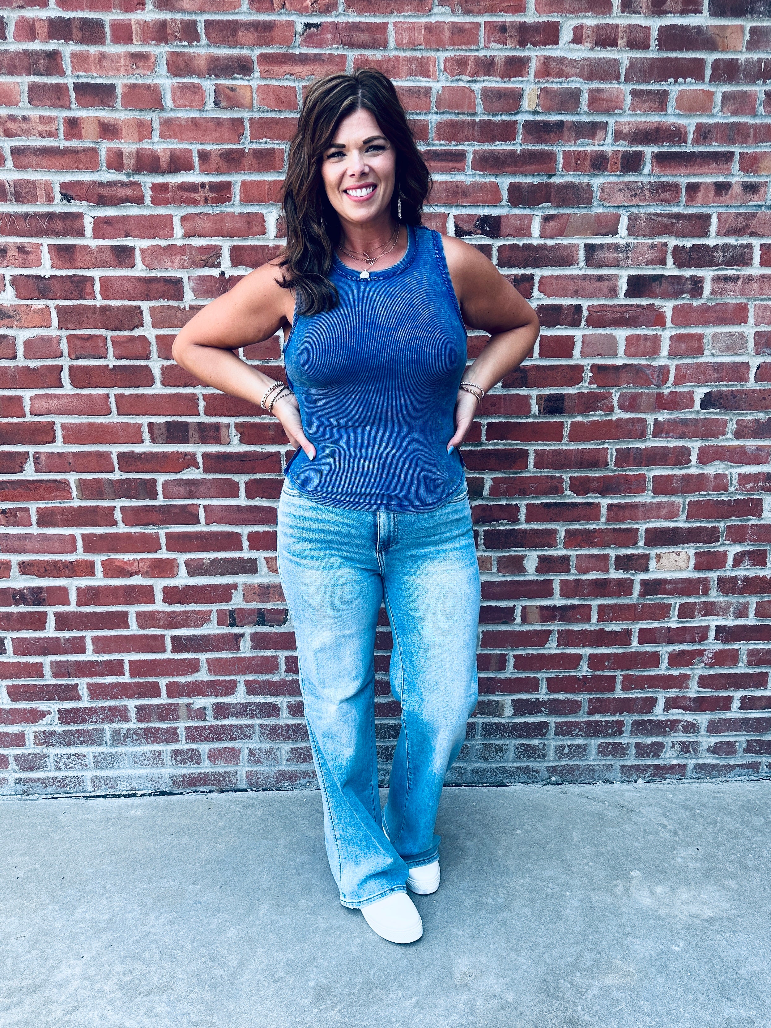 Risen High Rise Light Wide Leg Jeans