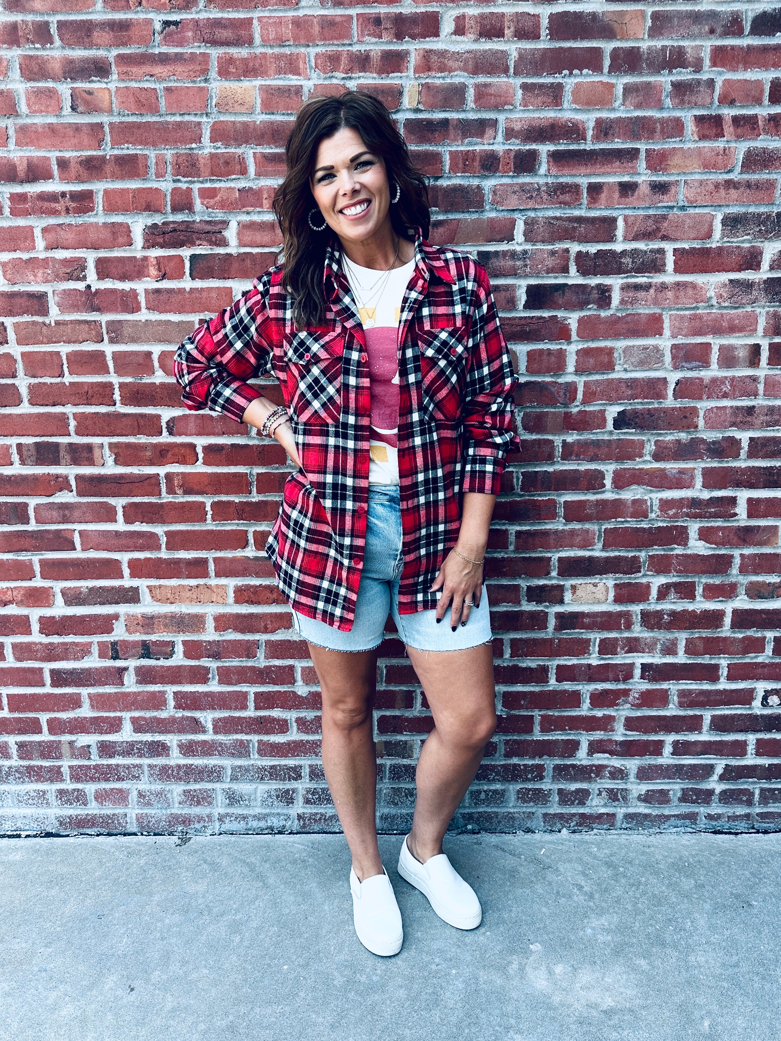 Iowa State Plaid Button Up Top