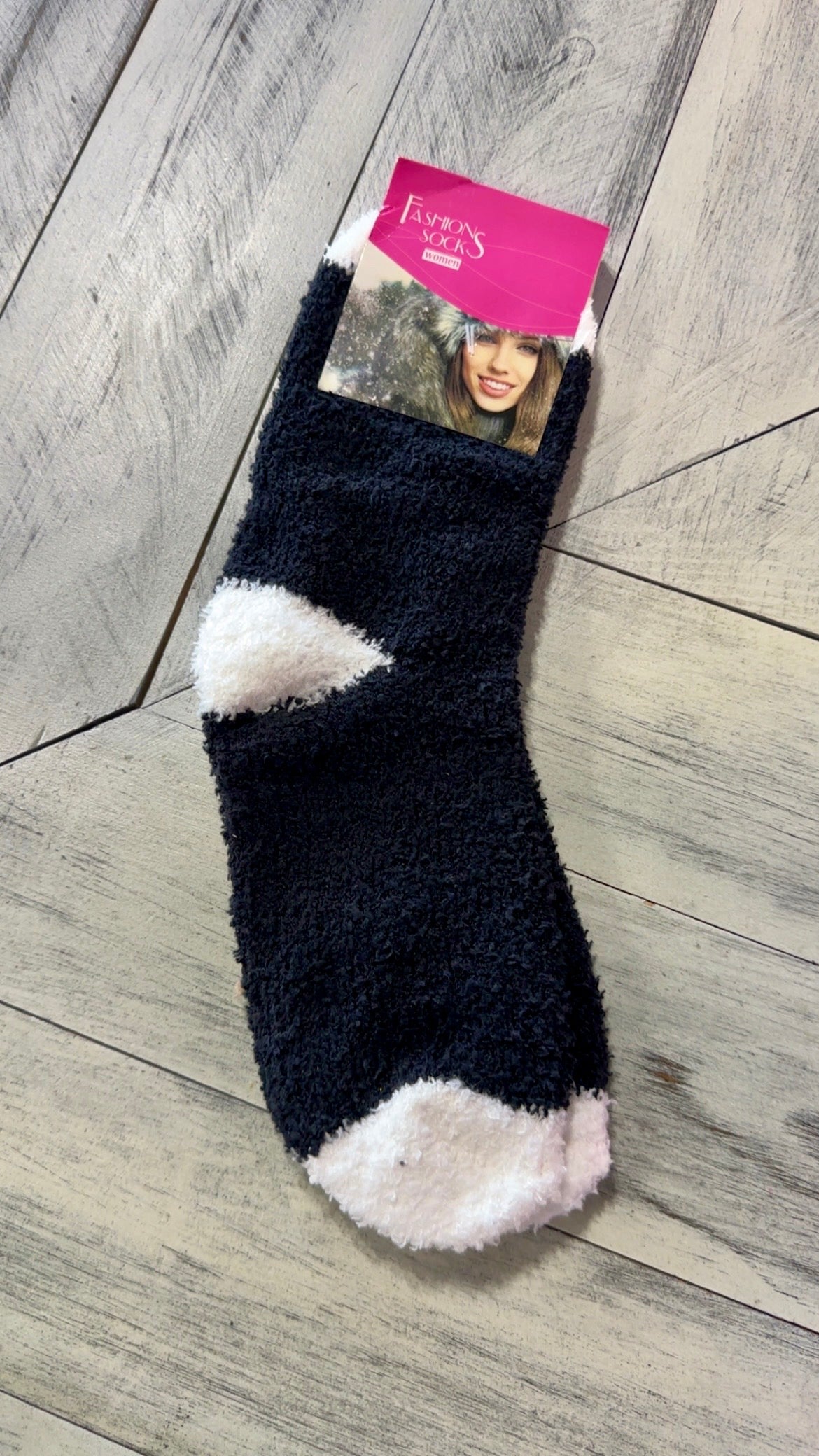Two Tone Fuzzy Lounge Socks