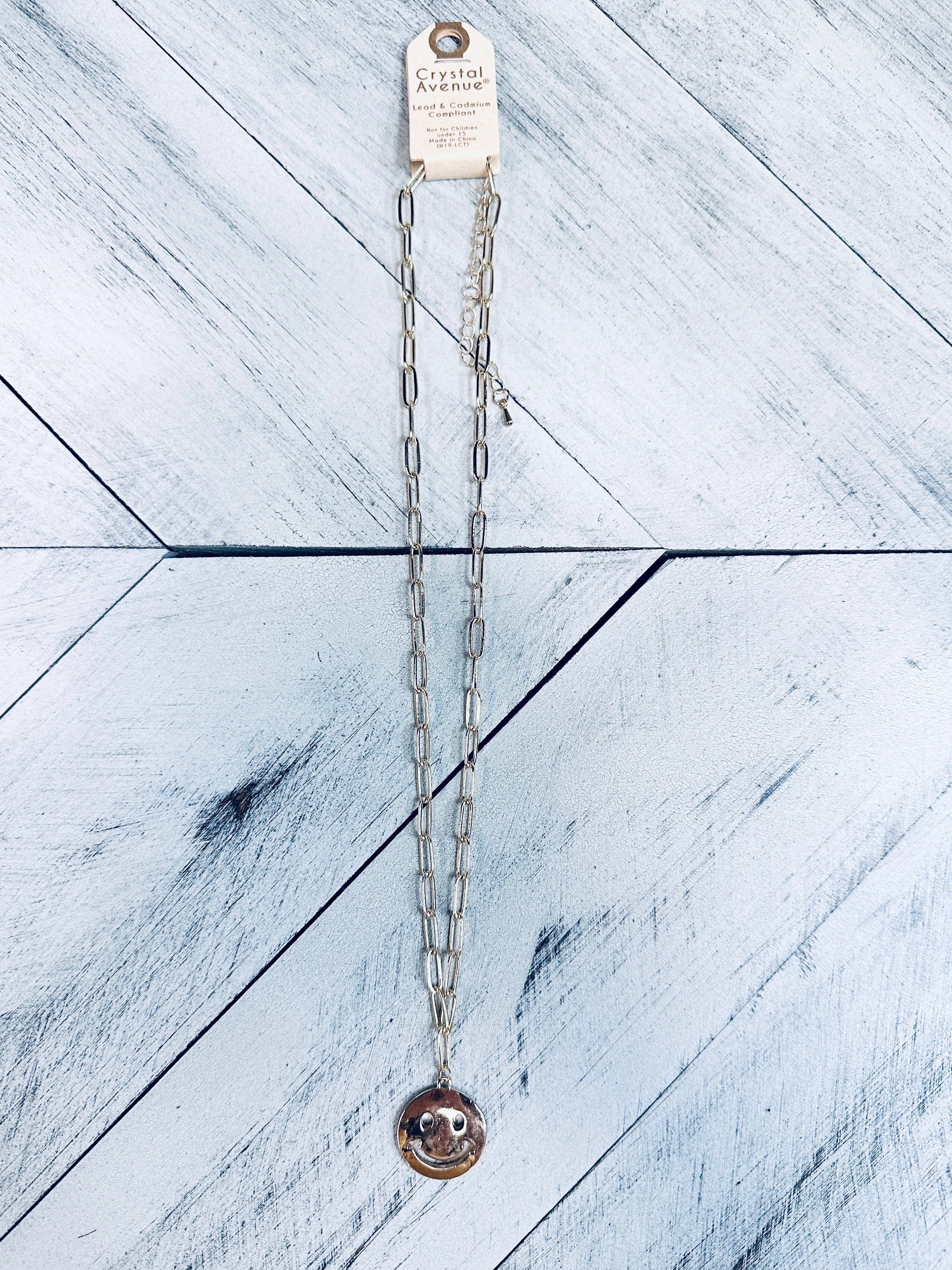 Gold Smiley Face Necklace