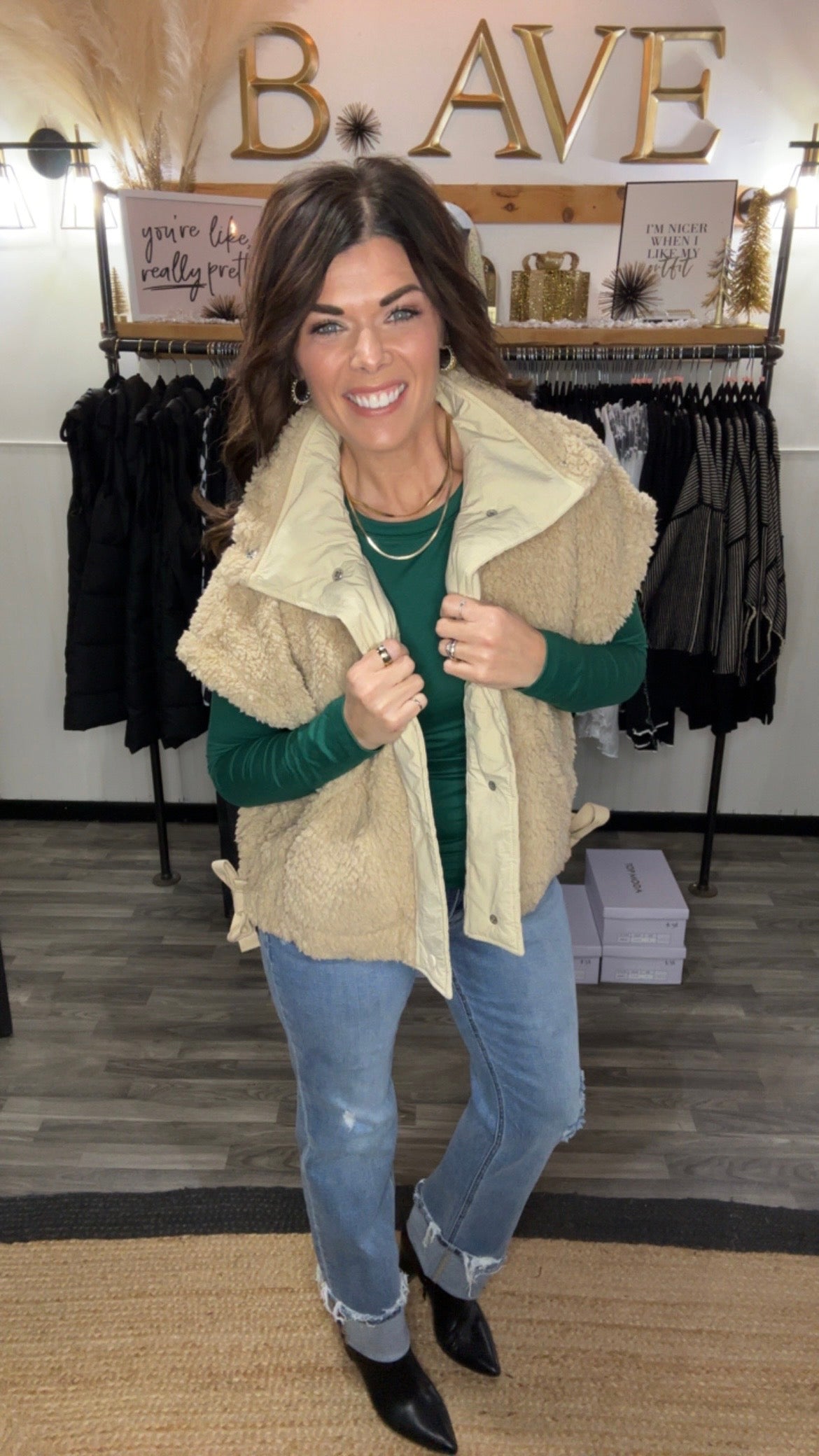Oatmeal Oversized Soft Sherpa Vest