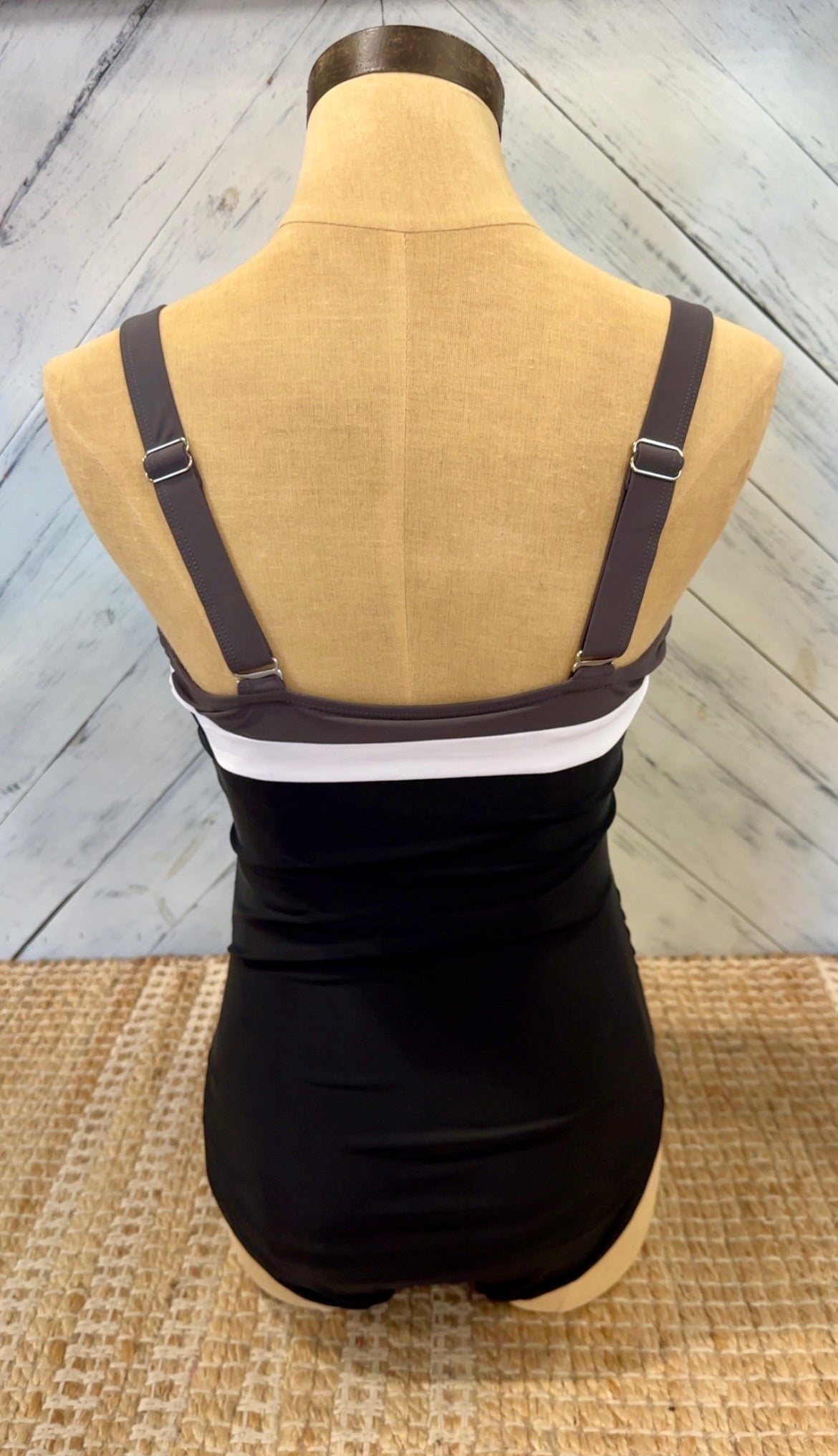 Black Color Block Swimsuit
