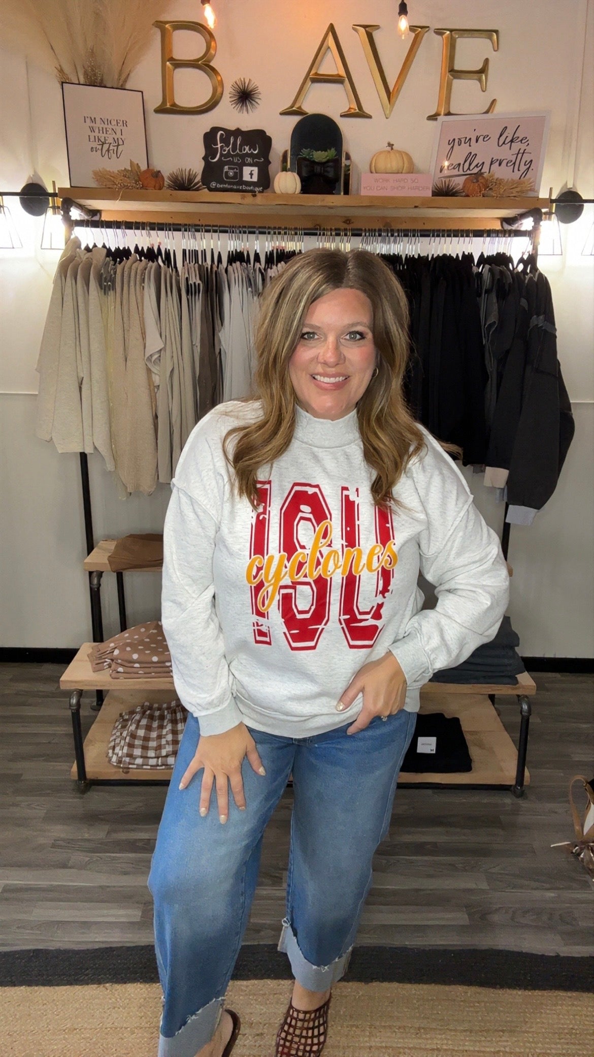 Iowa/ISU Mock Neck Sweatshirt