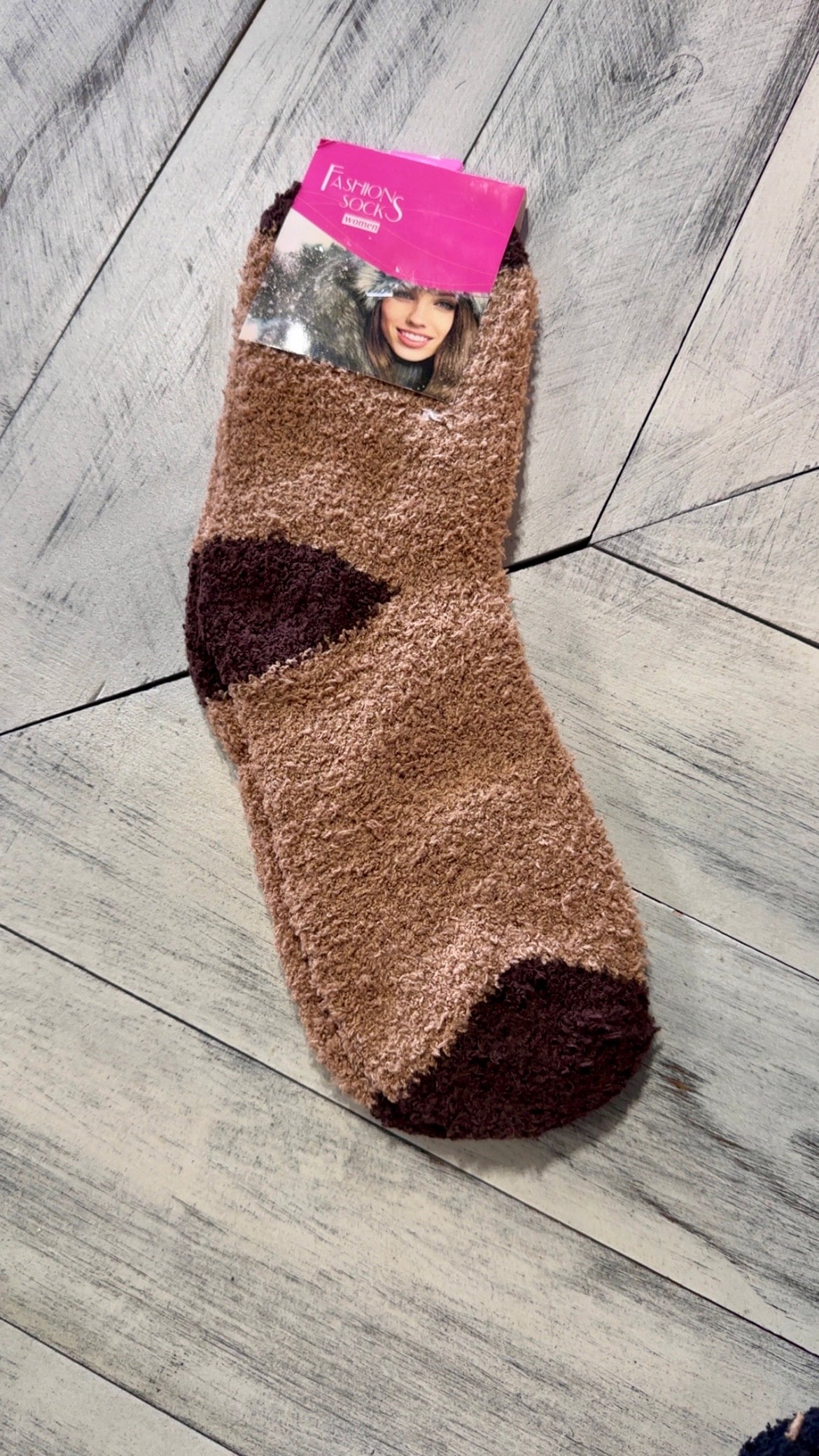 Two Tone Fuzzy Lounge Socks