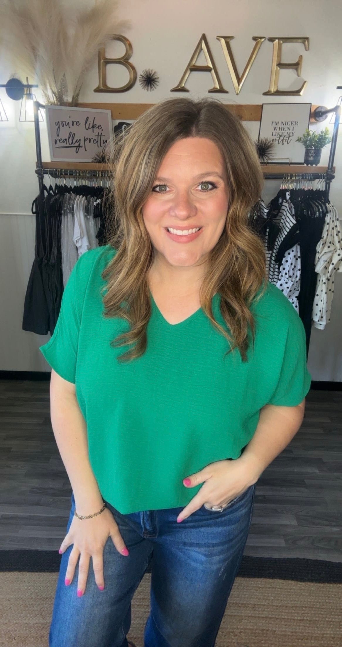Flowy V-Neck Short Sleeve Top