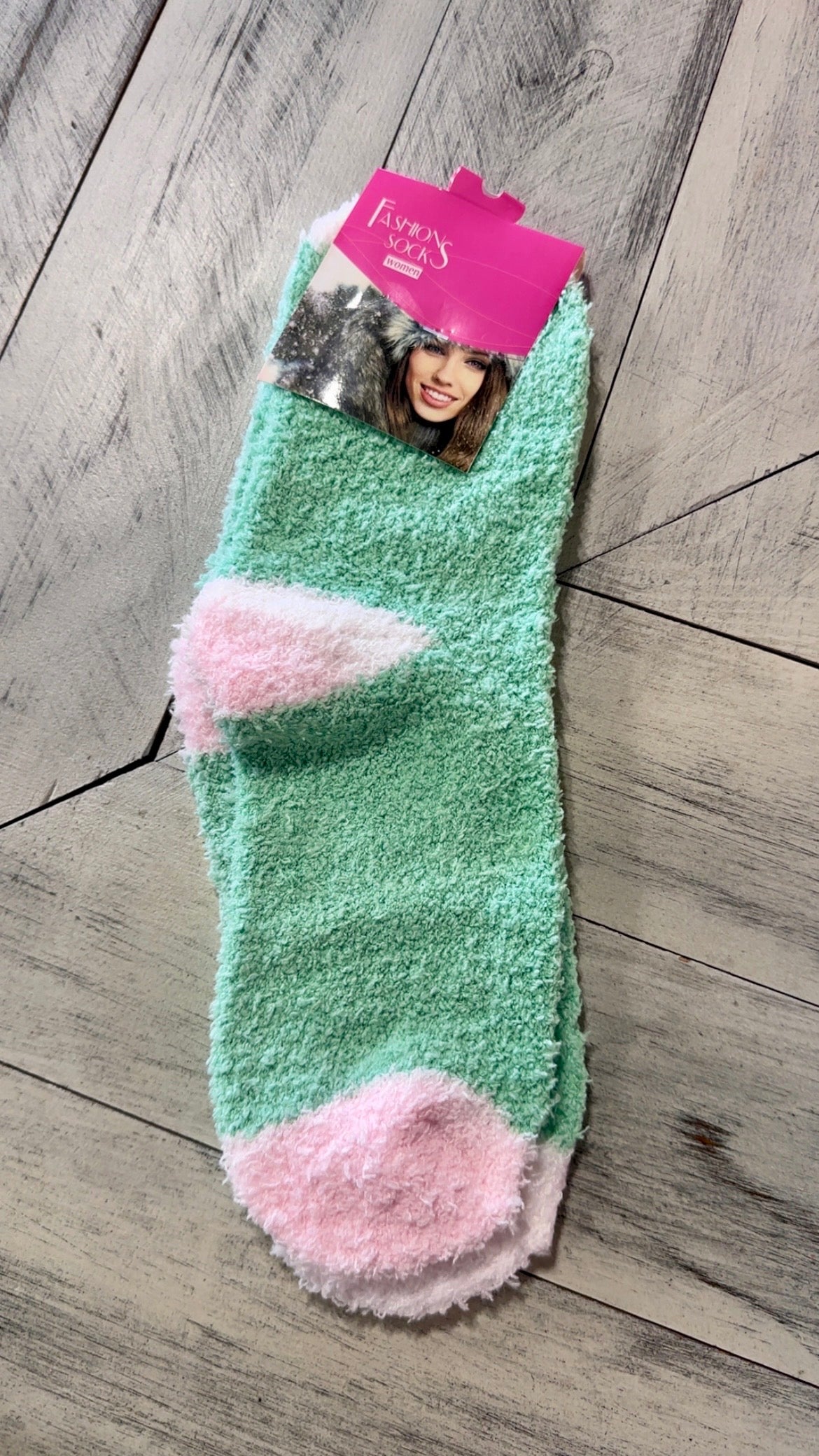 Two Tone Fuzzy Lounge Socks