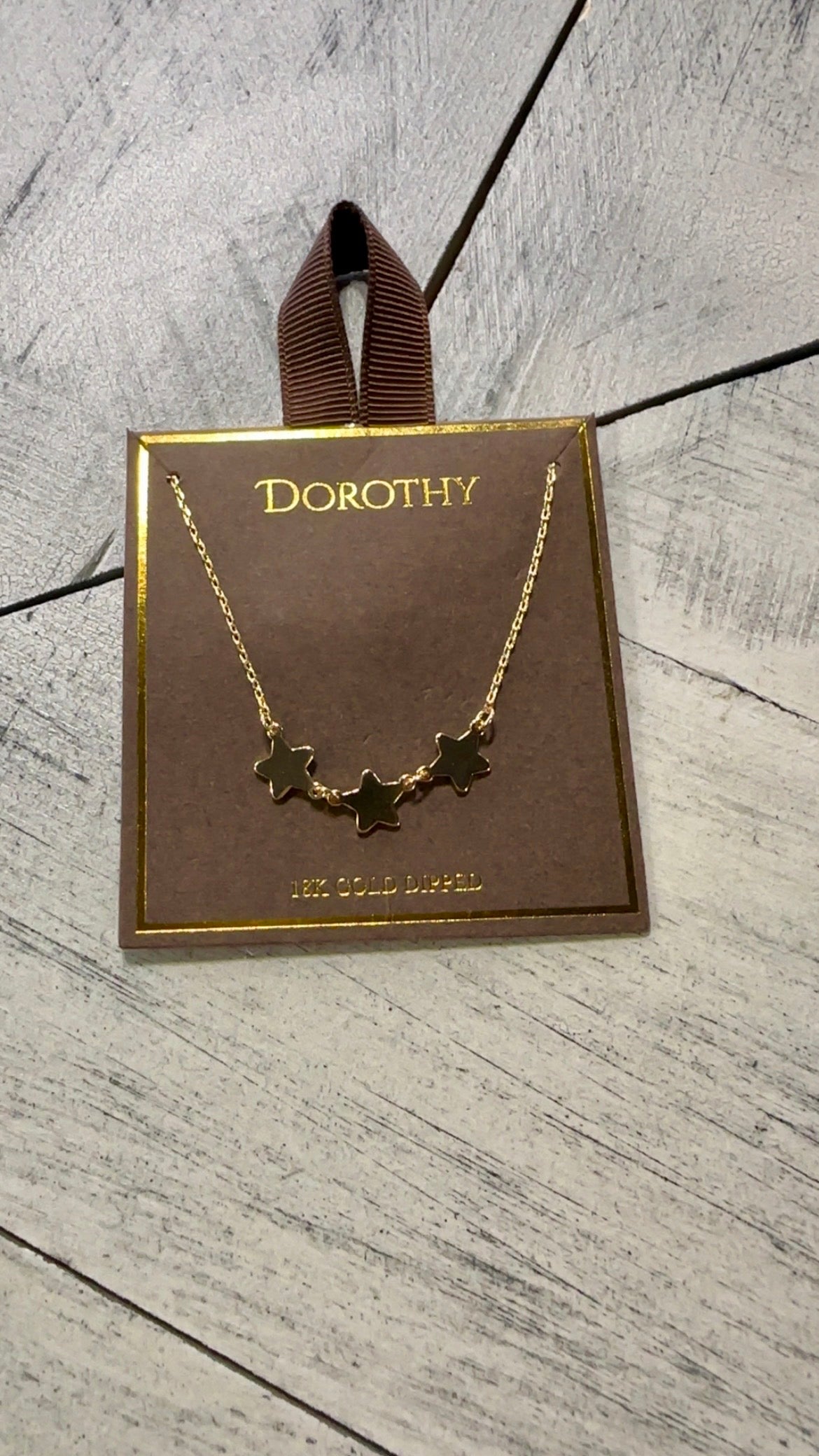 18K Gold Dipped Triple Star Necklace