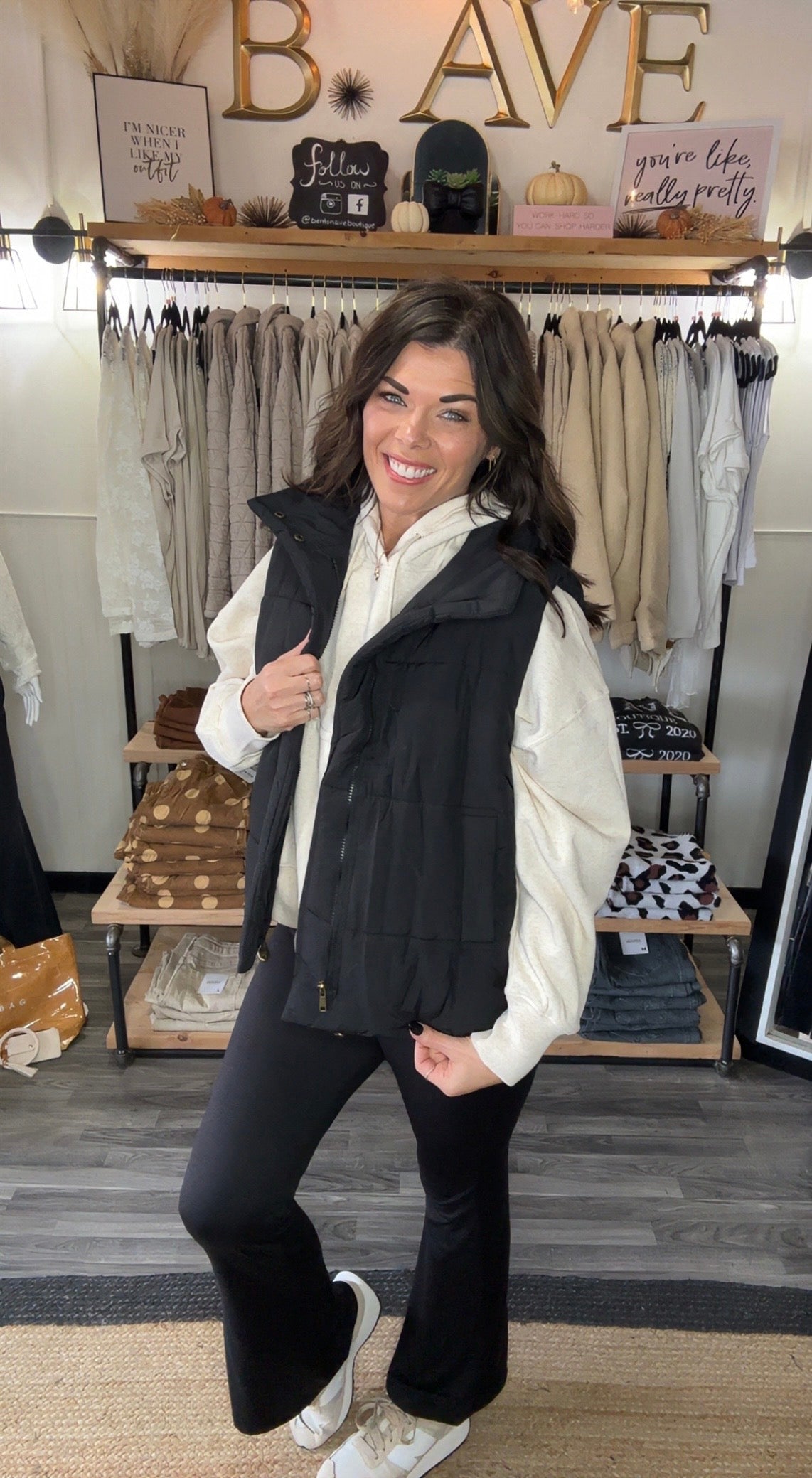 Zenana Black Puffer Vest