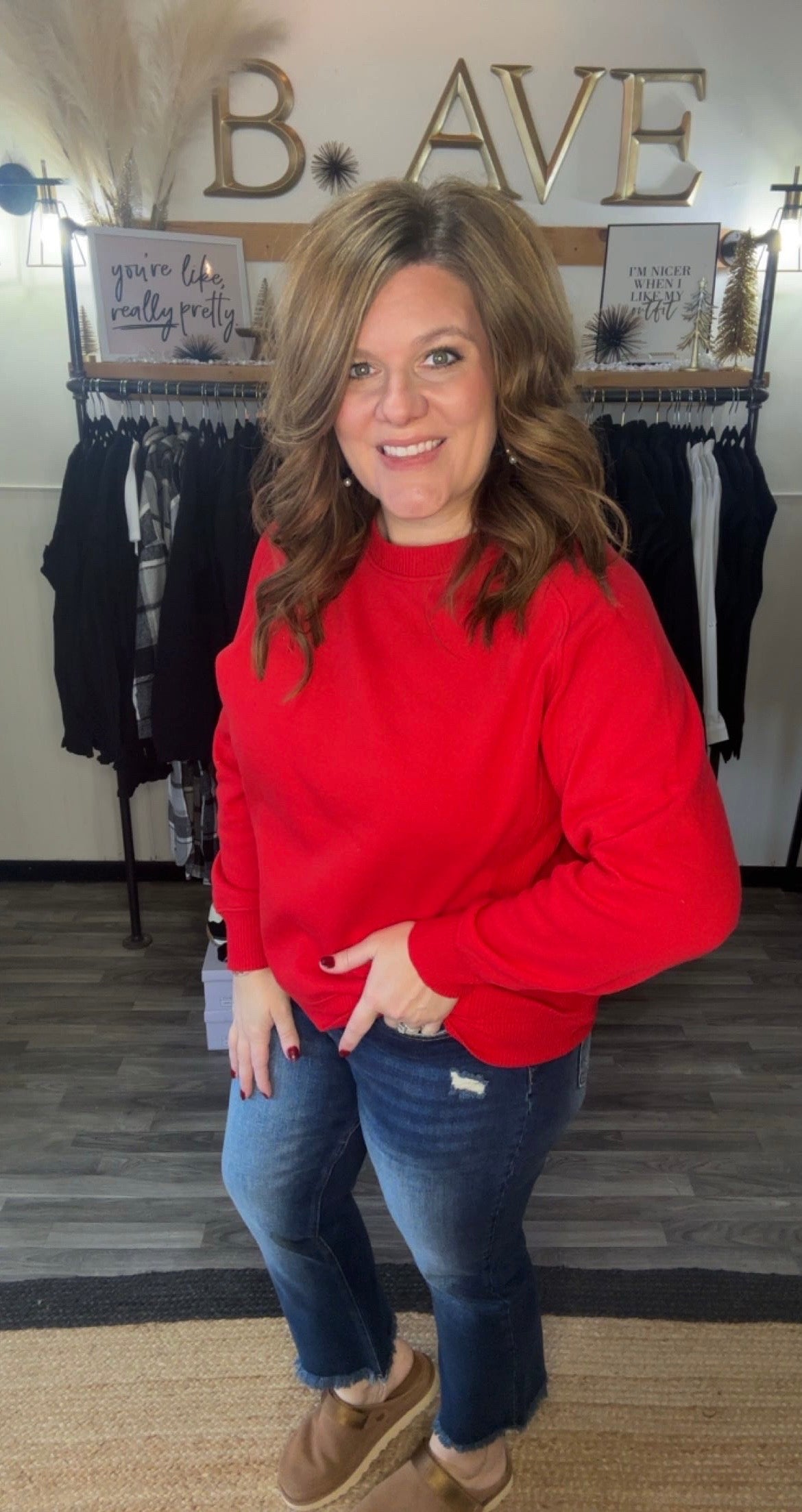 Fleece Side Ribbed Raglan Sweatshirt