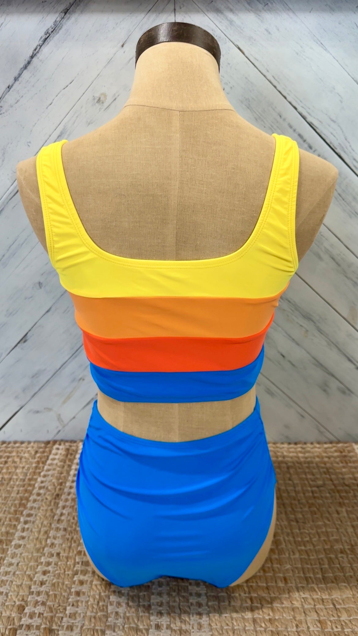Neon Colorblock High Waist Bikini