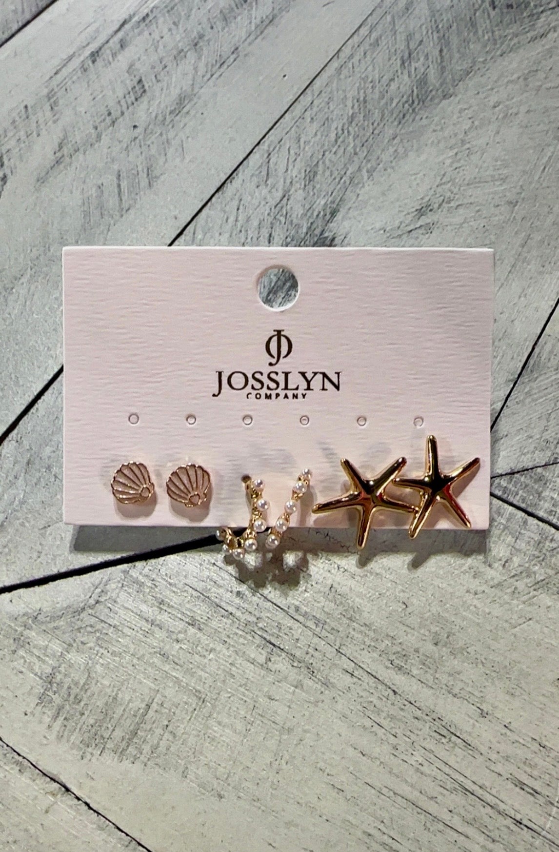 Nautical Shell, Pearl & Starfish Earring Trio