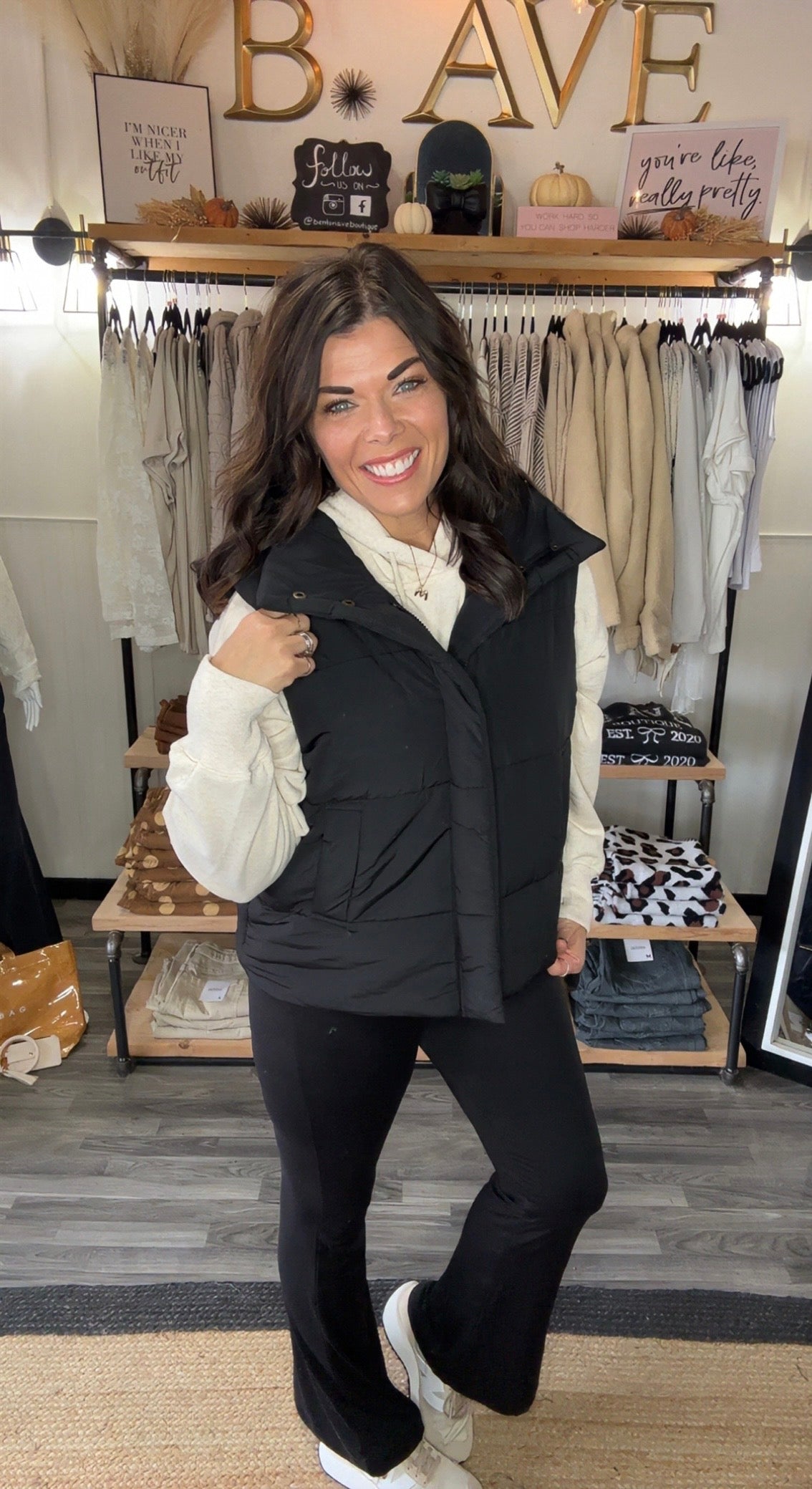Zenana Black Puffer Vest