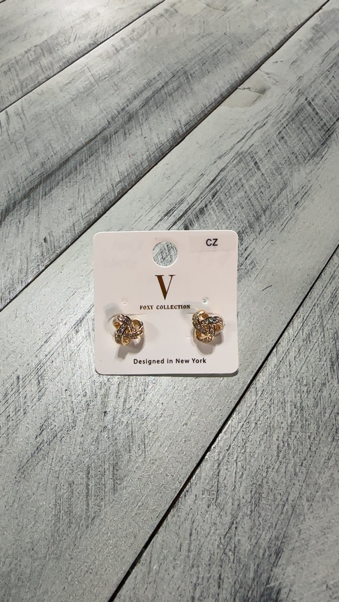 Mini Rhinestone Knot Stud Earrings