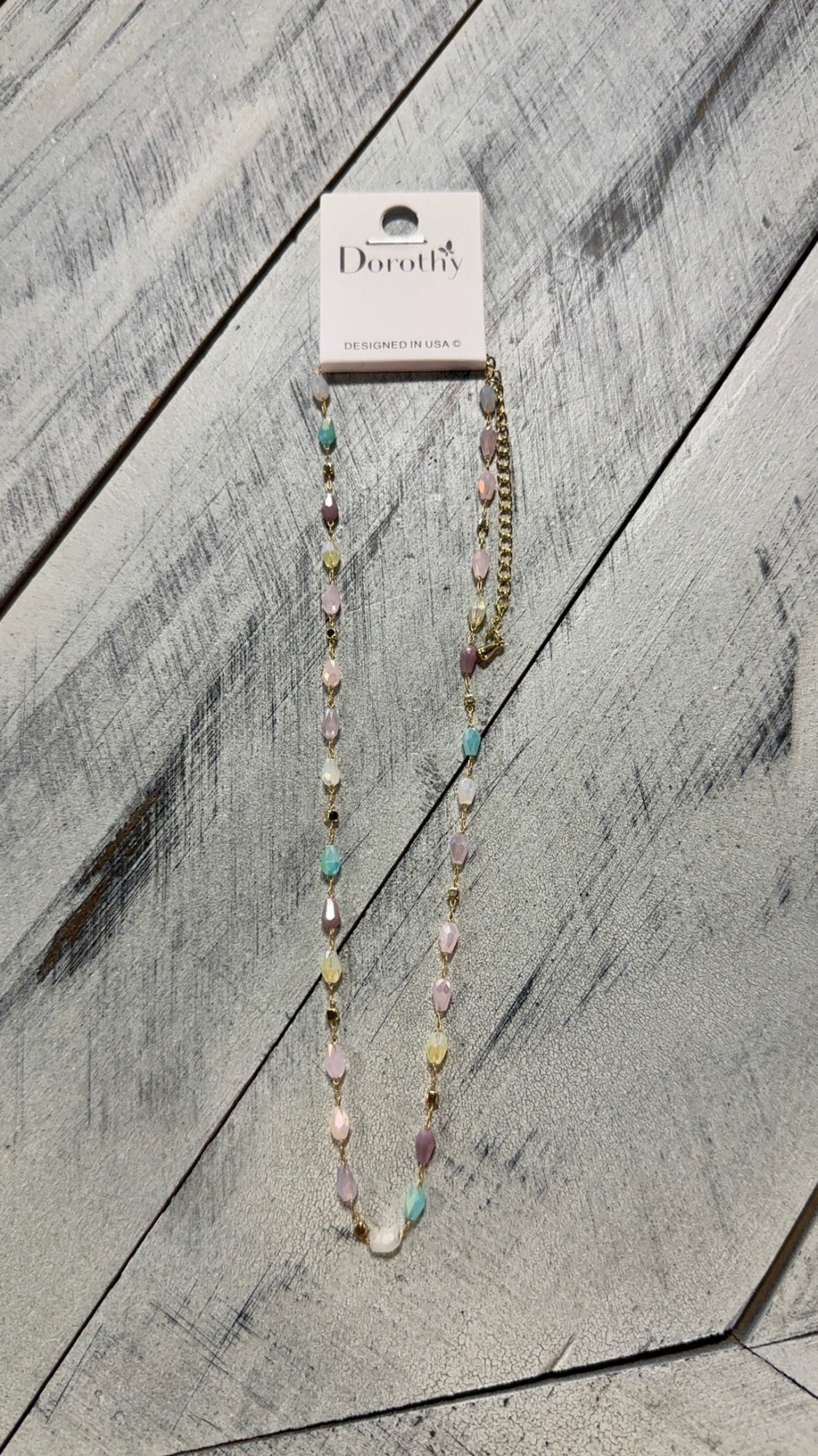 Gold Colorful Beaded Necklace