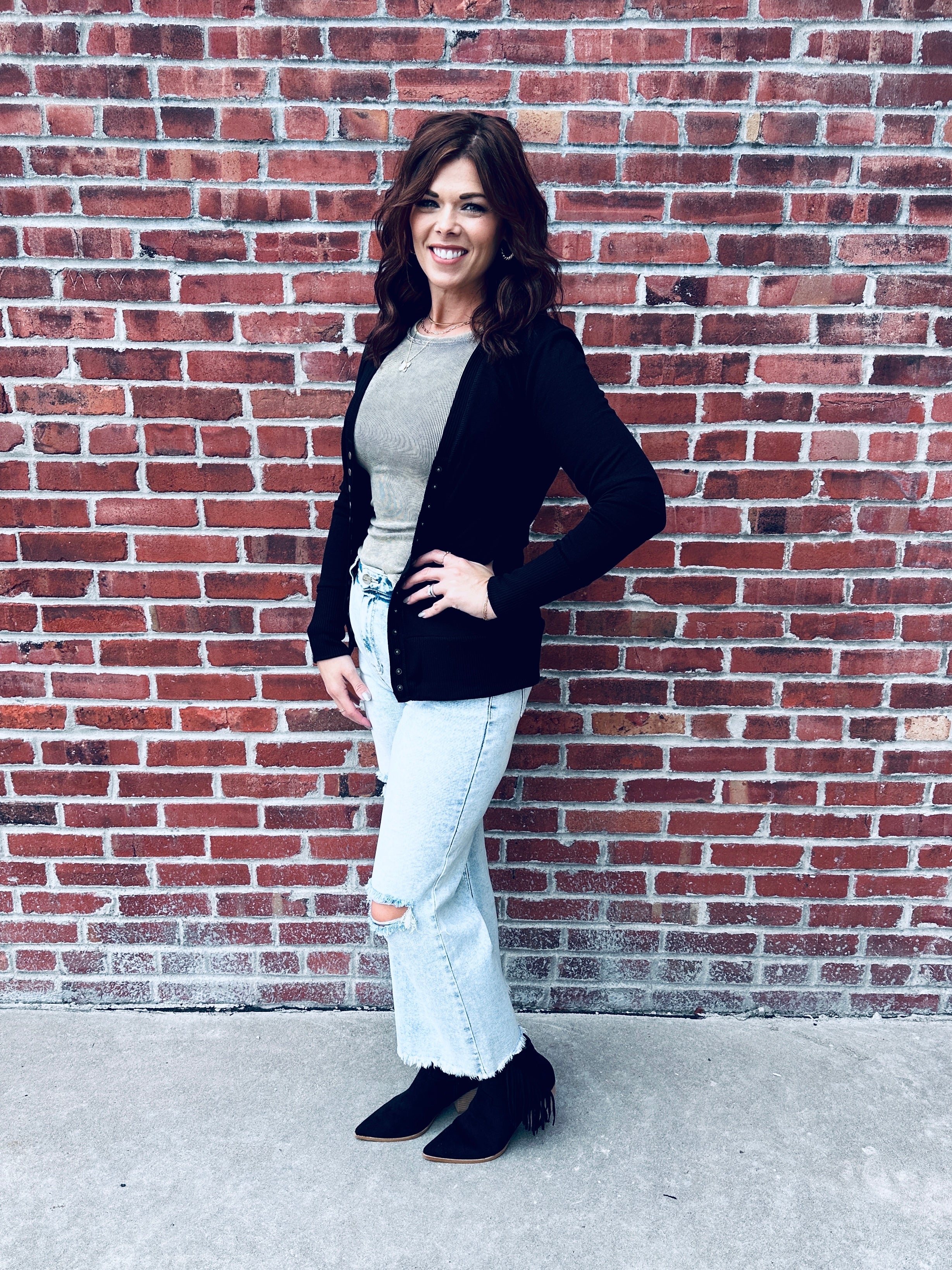Black Snap Up Cardigan
