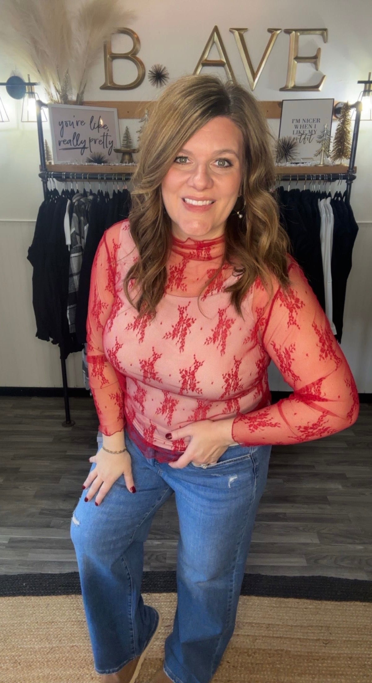 Lace Mesh Layering Top