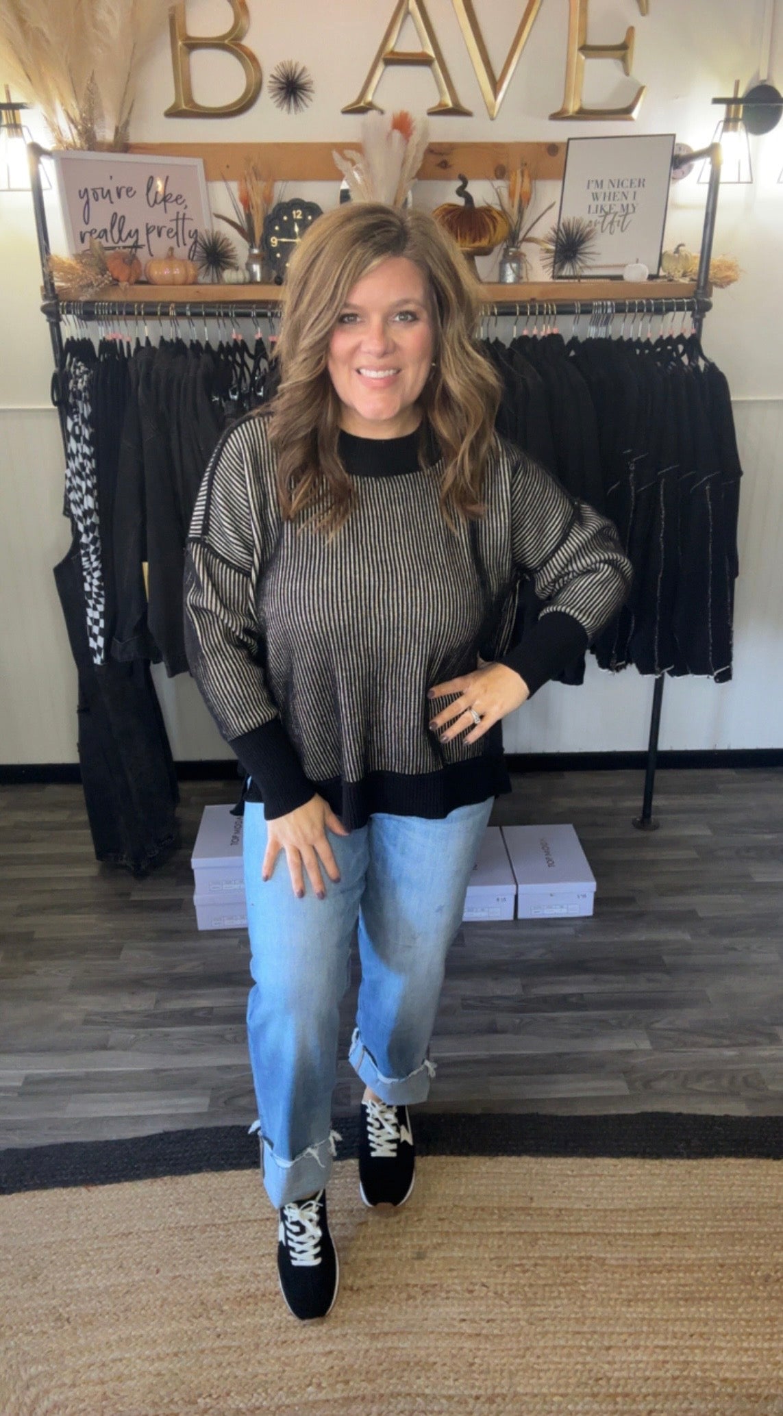 Two-Tone Exposed Seam Sweater