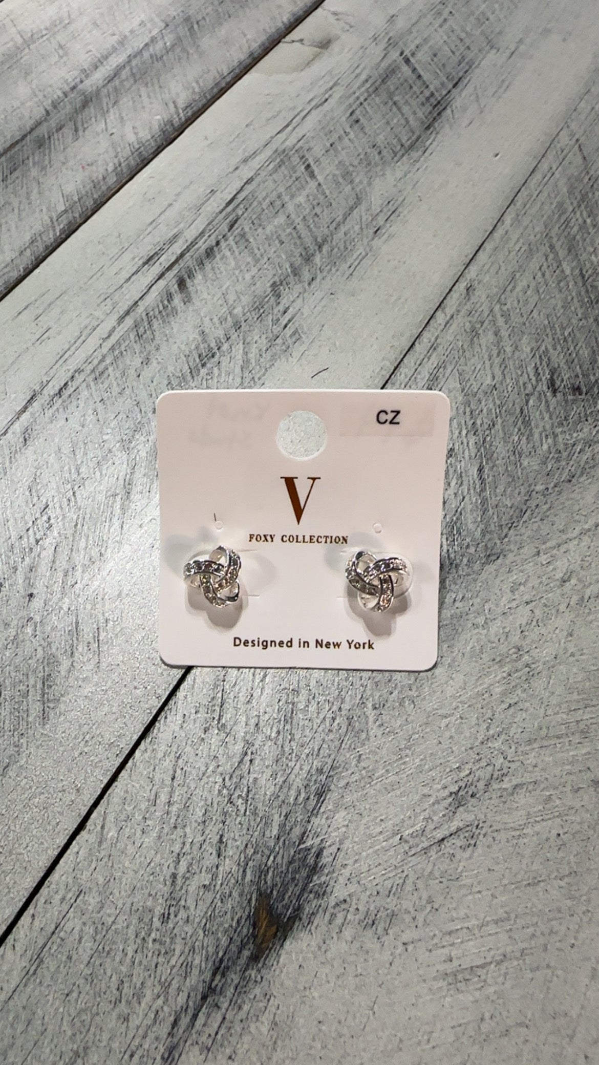 Mini Rhinestone Knot Stud Earrings