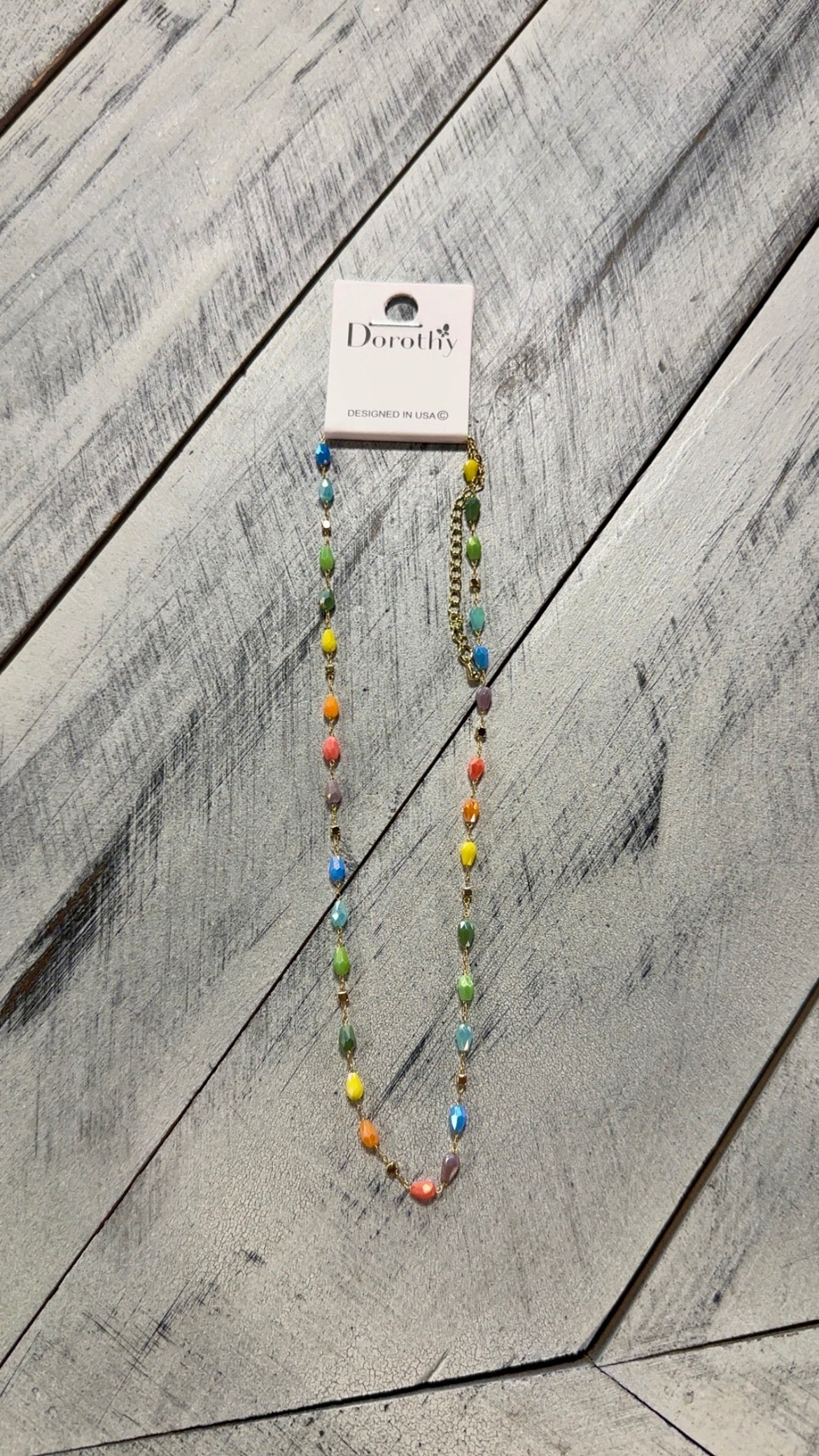 Gold Colorful Beaded Necklace