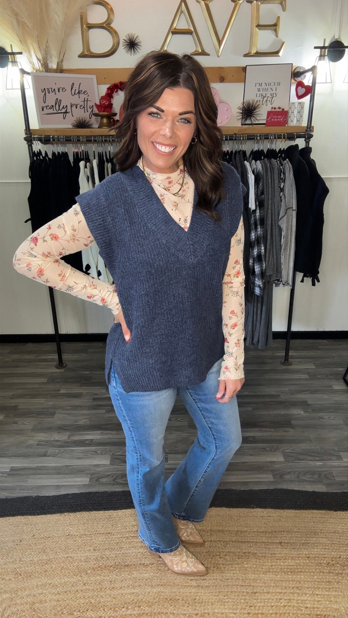 Oversized V-Neck Sweater Vest