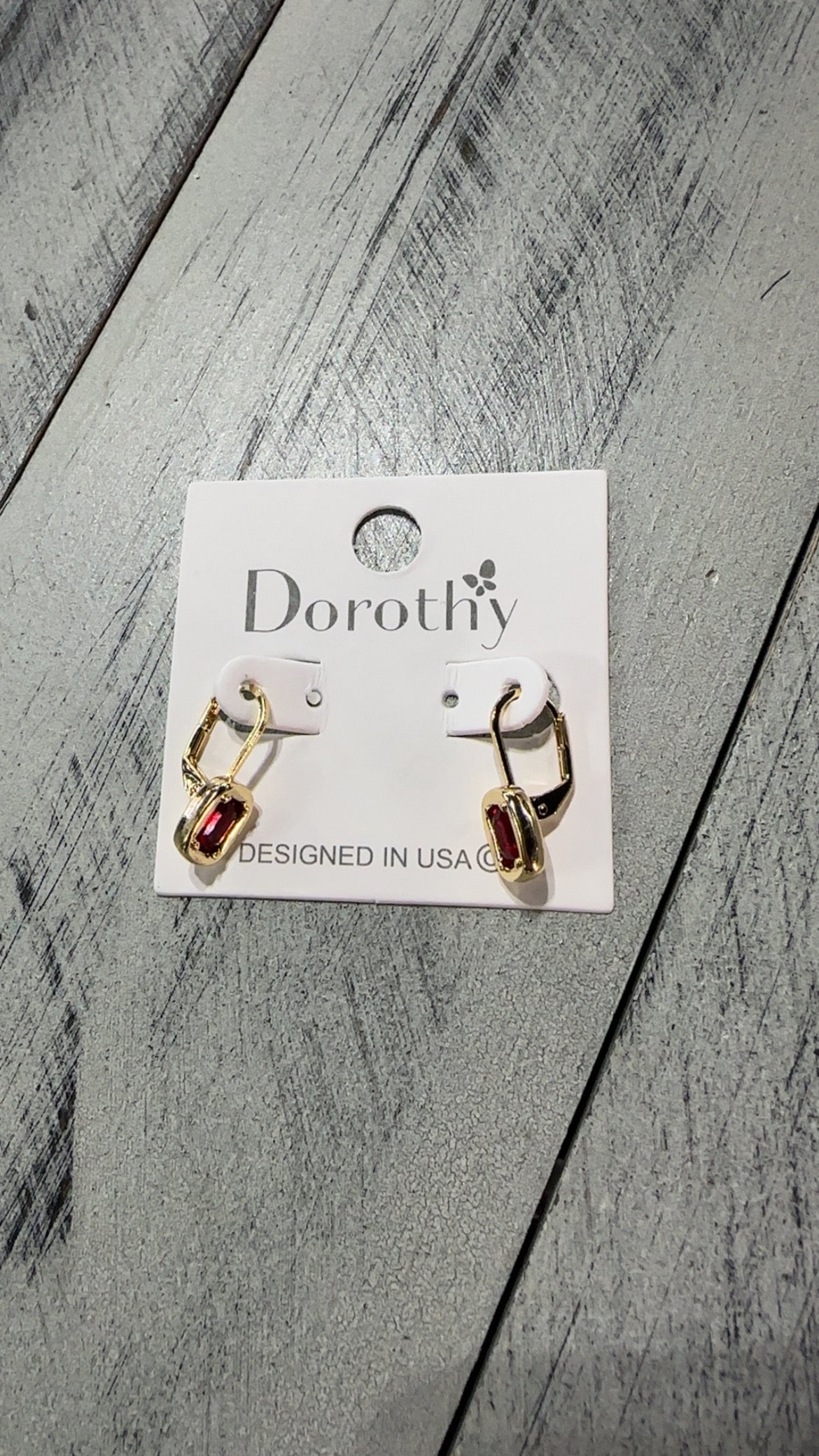 Rectangle Crystal Huggie Earrings