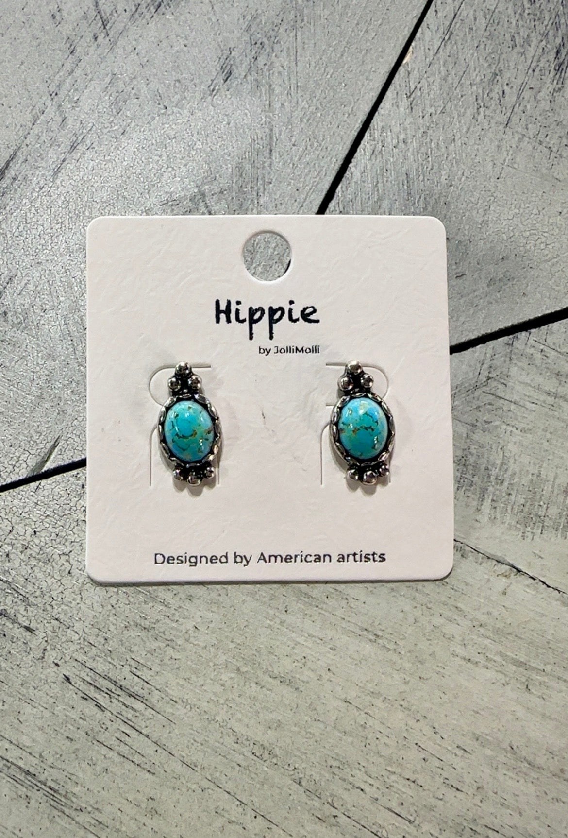 Vintage Turquoise Oval Stud Earrings