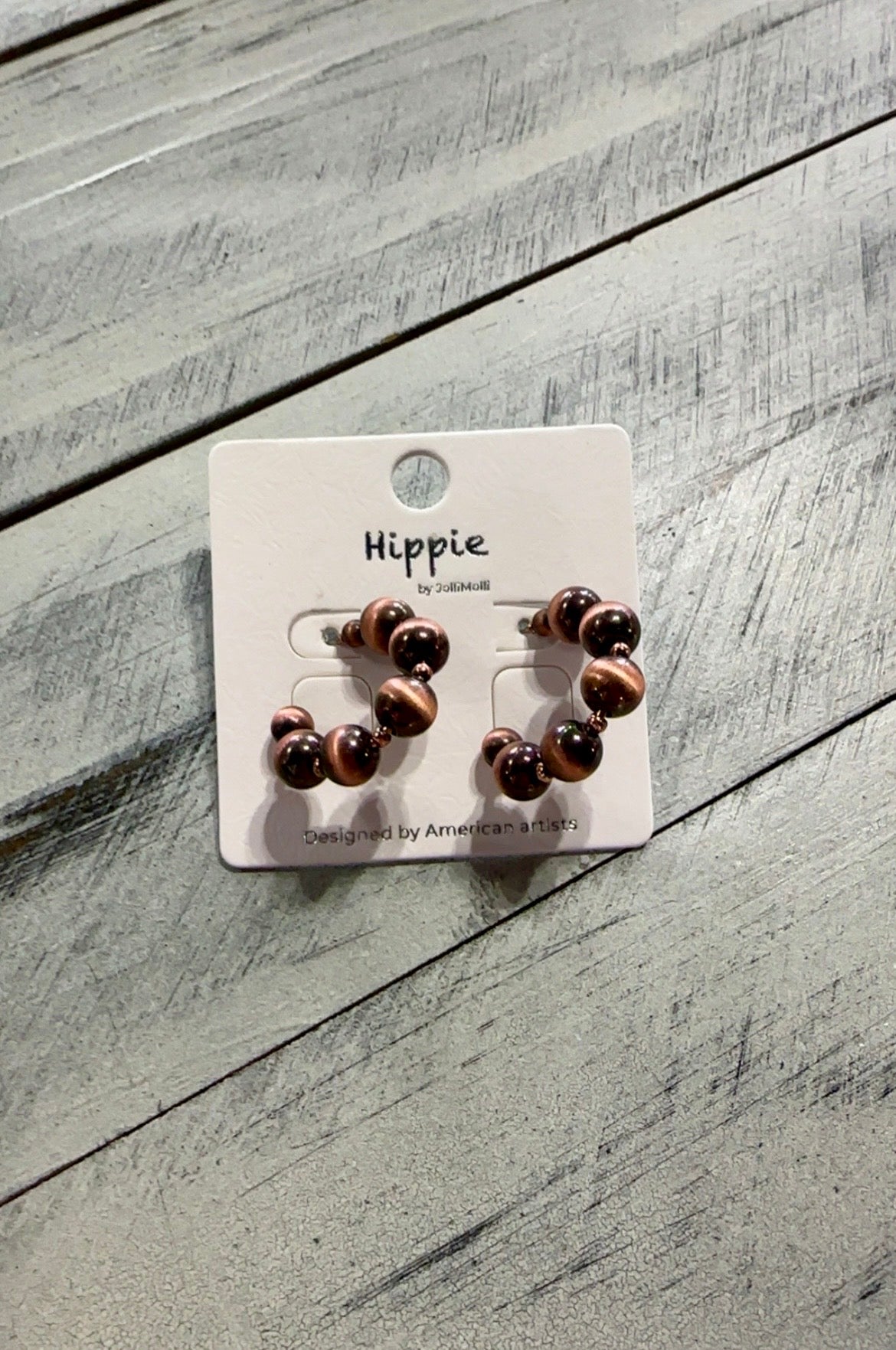 Navajo Pearl Ball Bead Hoop Earrings