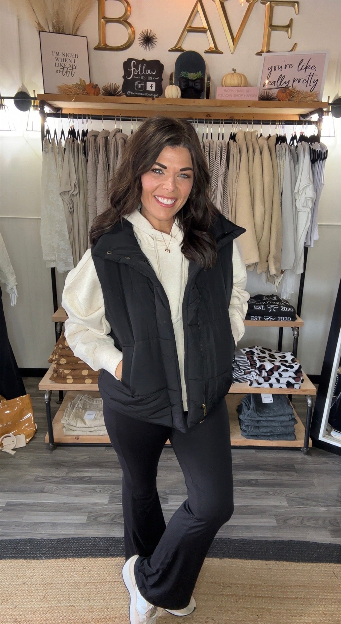 Zenana Black Puffer Vest
