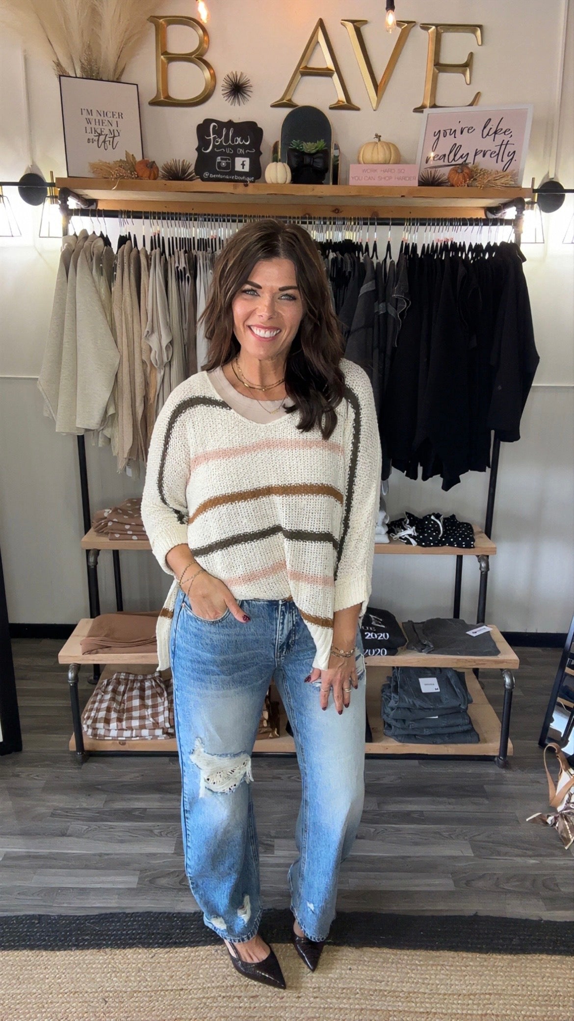 Saige Distressed Crochet Detail Barrel Leg Jeans
