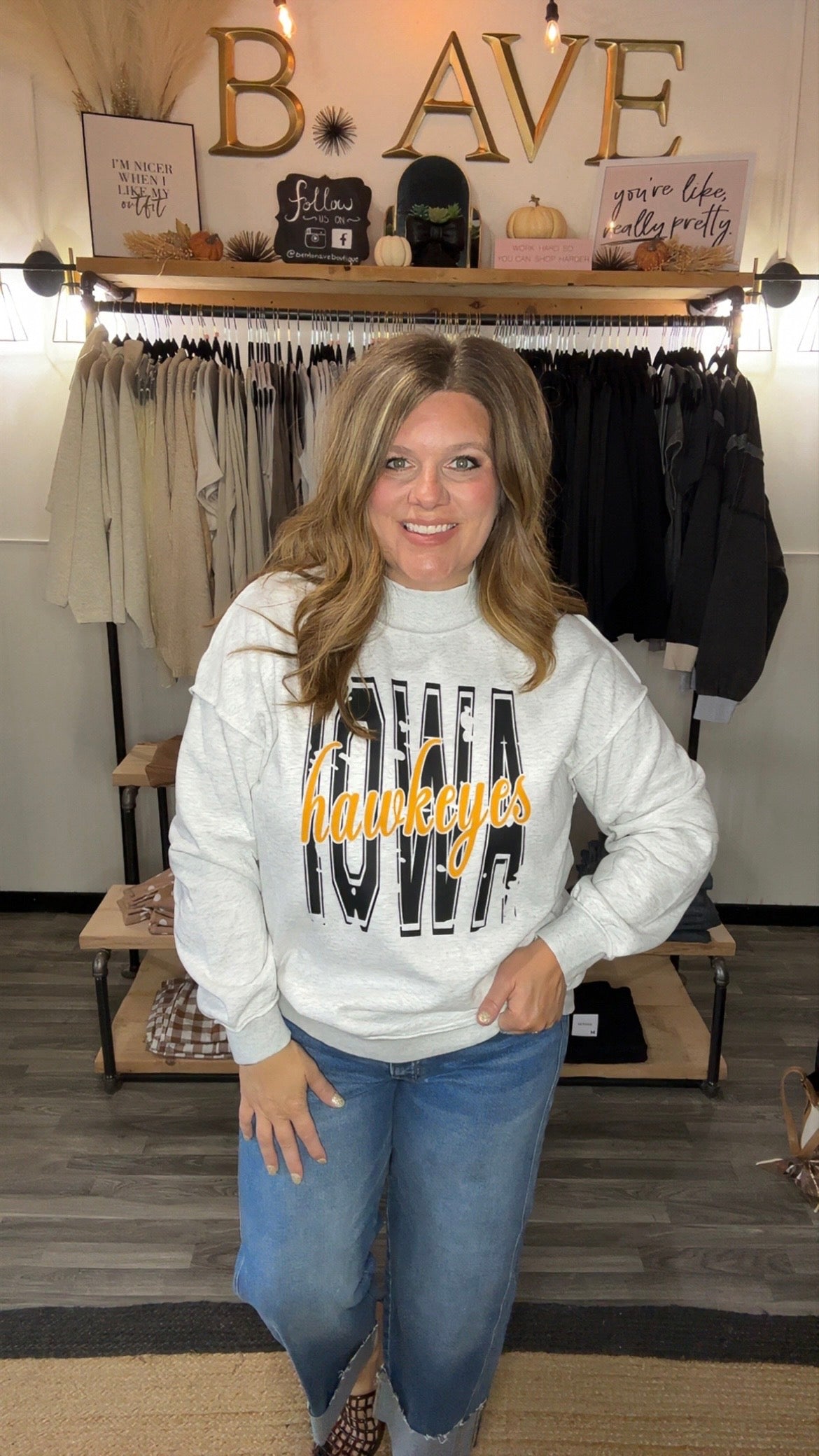 Iowa/ISU Mock Neck Sweatshirt