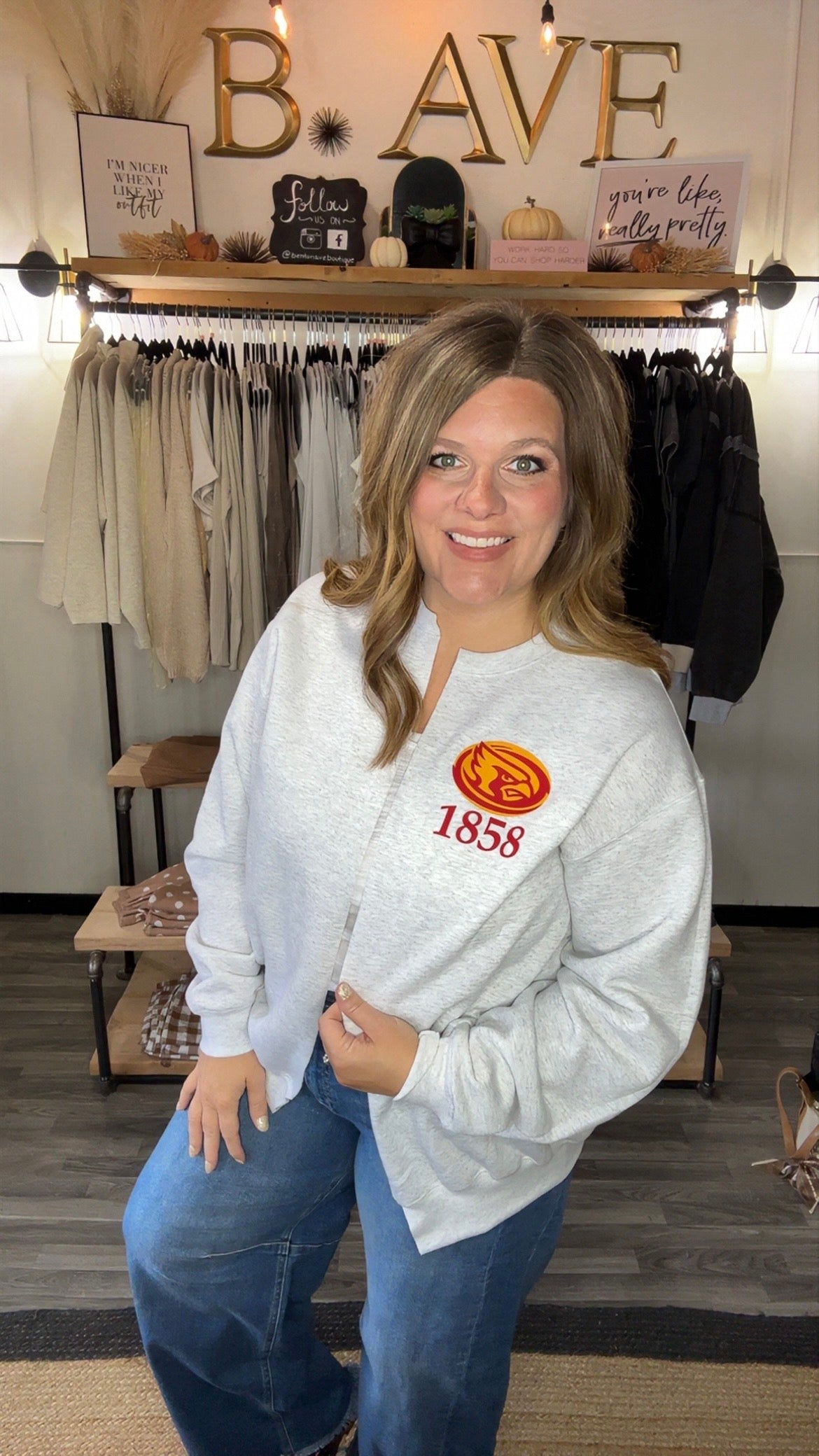 Hawkeyes/Cyclones Split Crew Cardigan