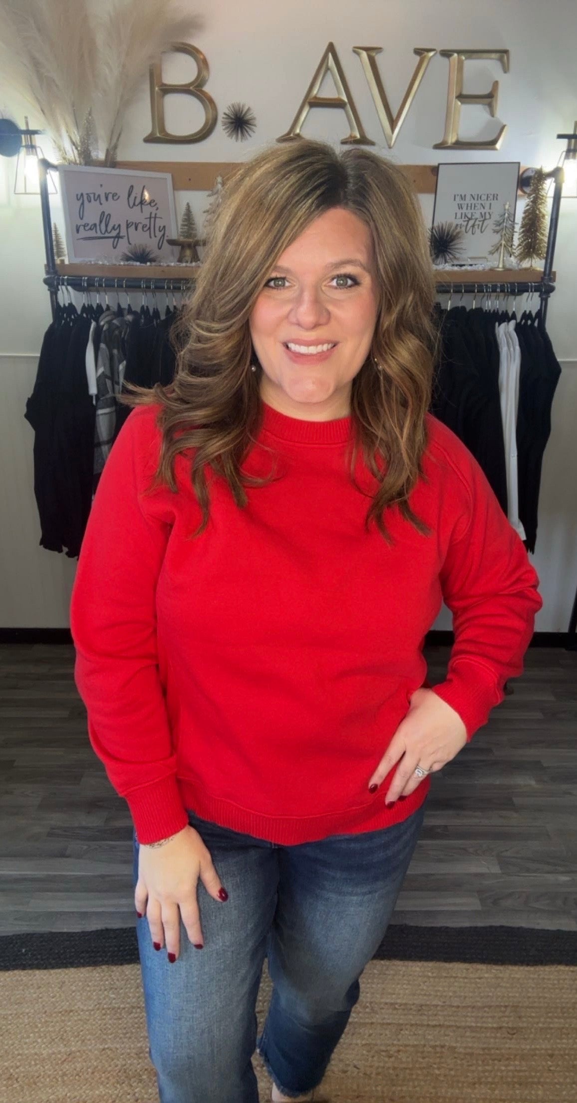 Fleece Side Ribbed Raglan Sweatshirt