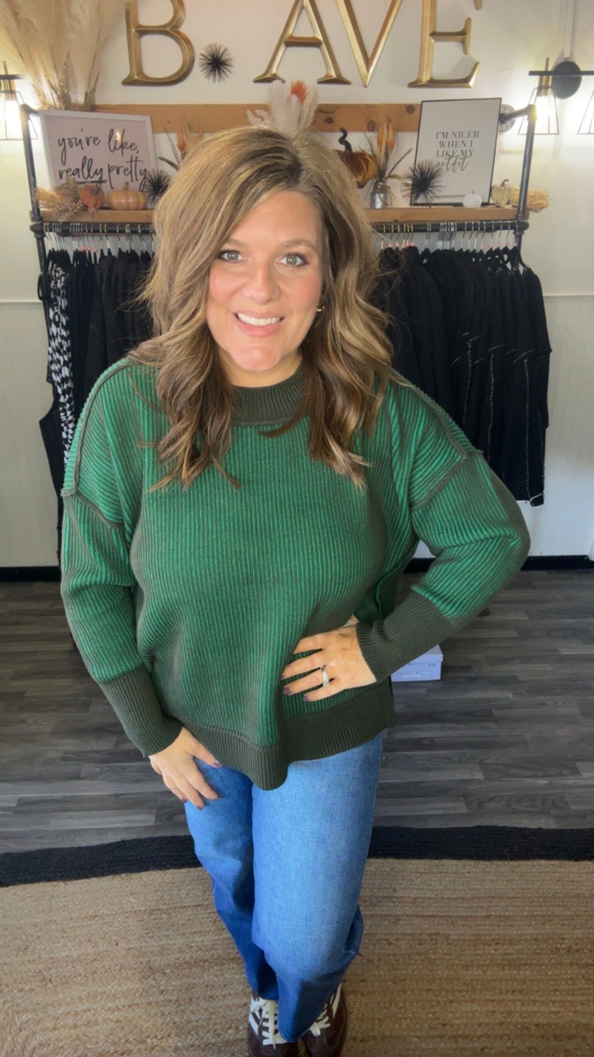 Two-Tone Exposed Seam Sweater