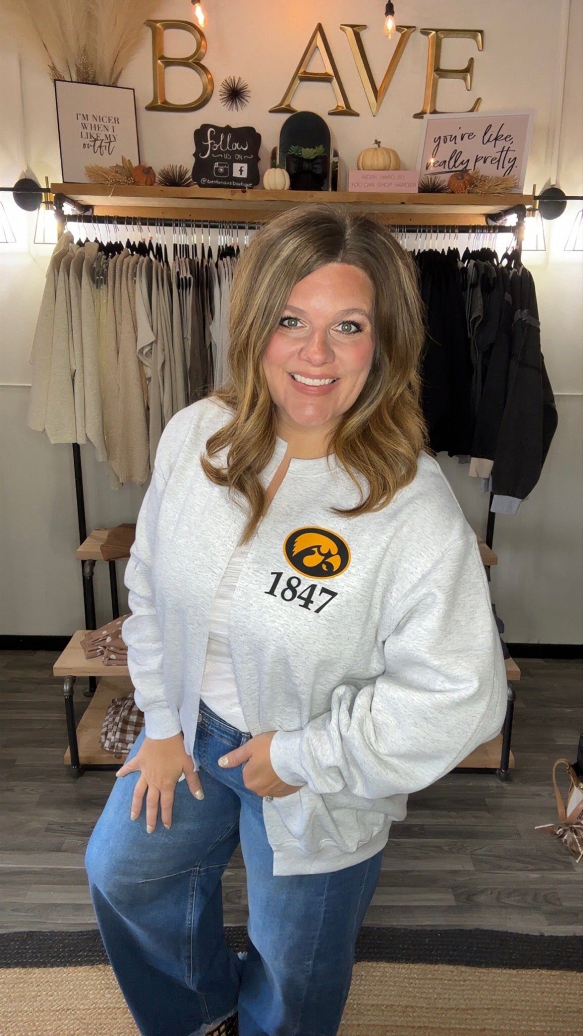 Hawkeyes/Cyclones Split Crew Cardigan