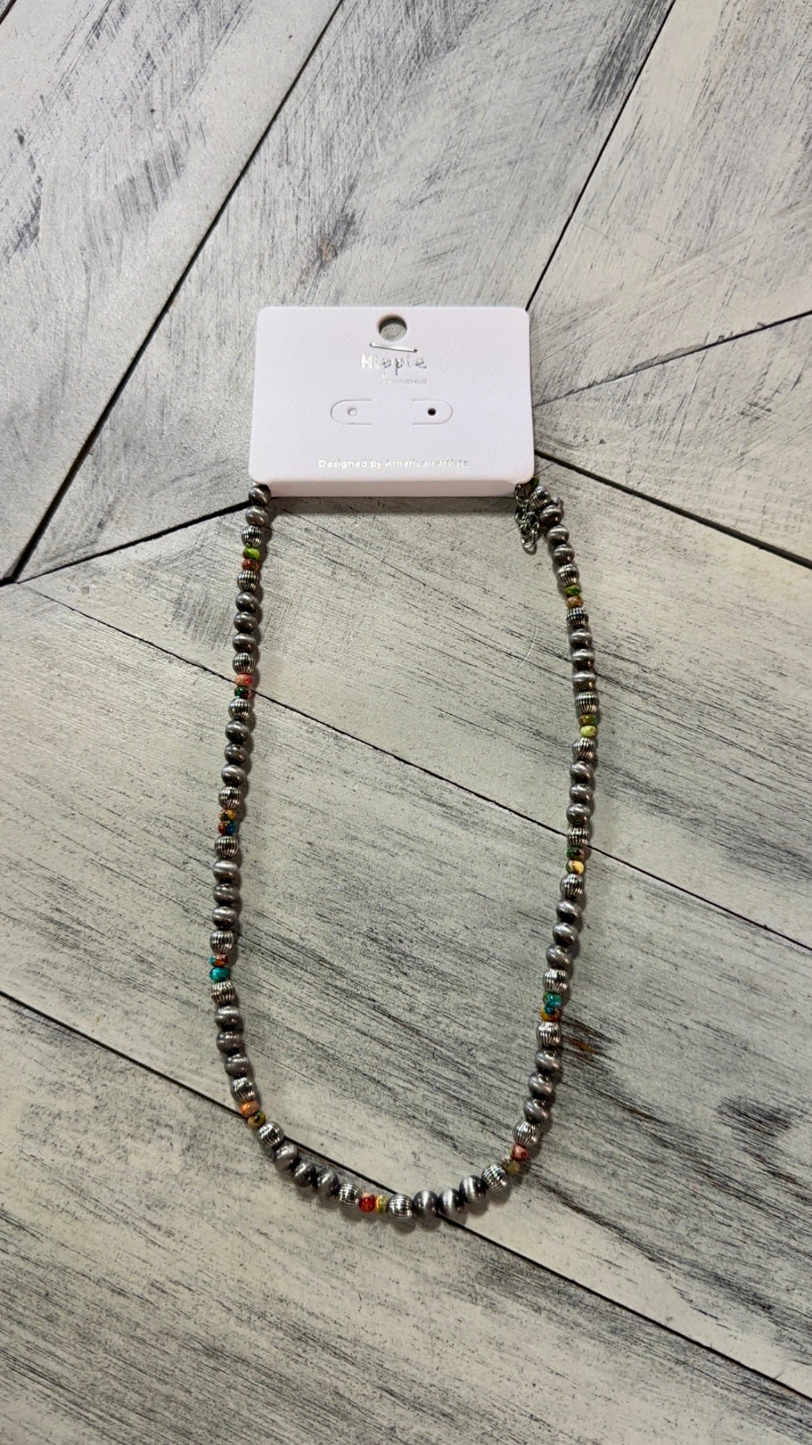 Navajo Pearl & Multi-Color Beaded Necklace