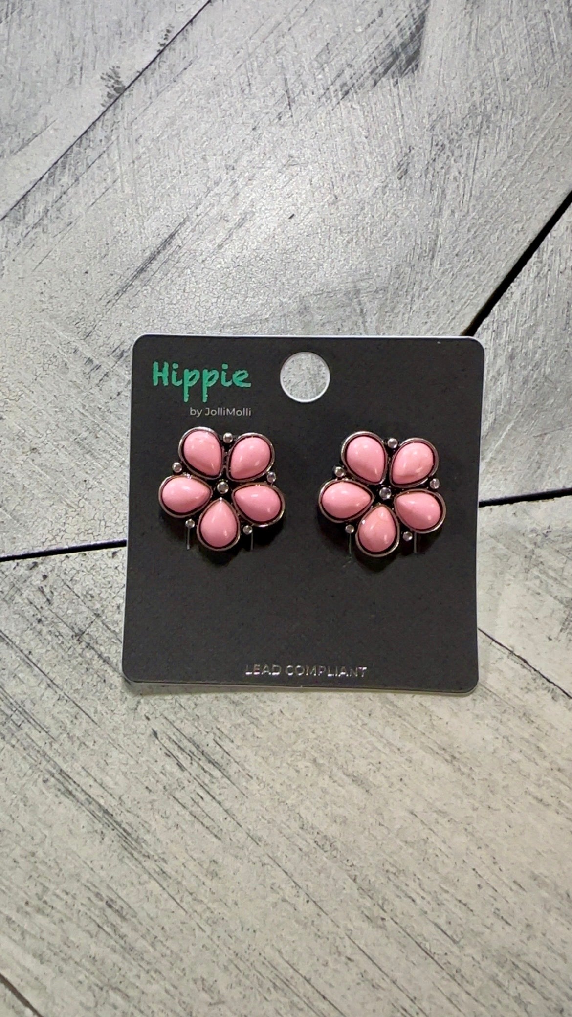 Light Pink Clover Stud Earrings