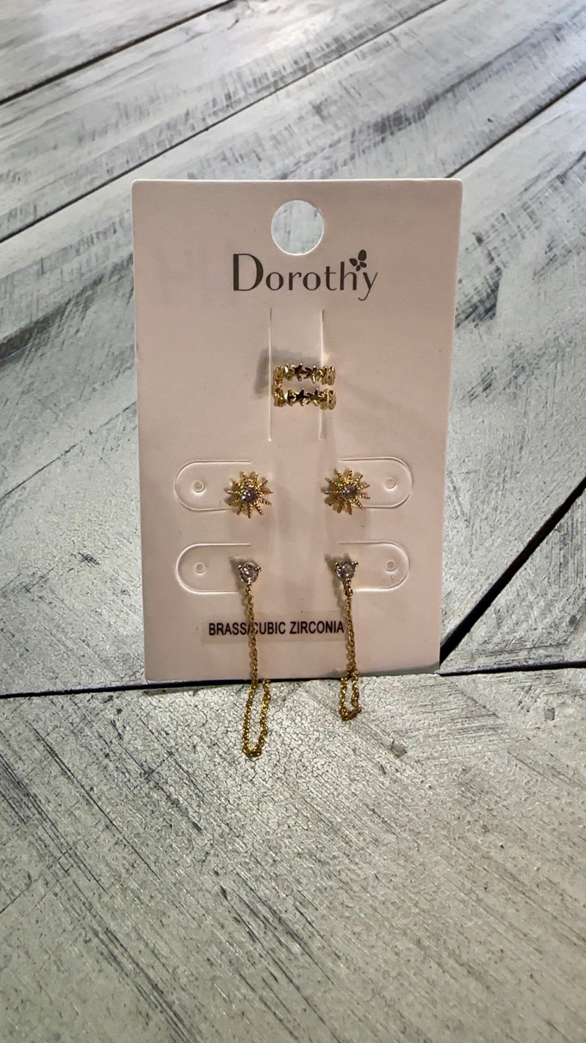 Set of 3 Sunburst Stack Earrings