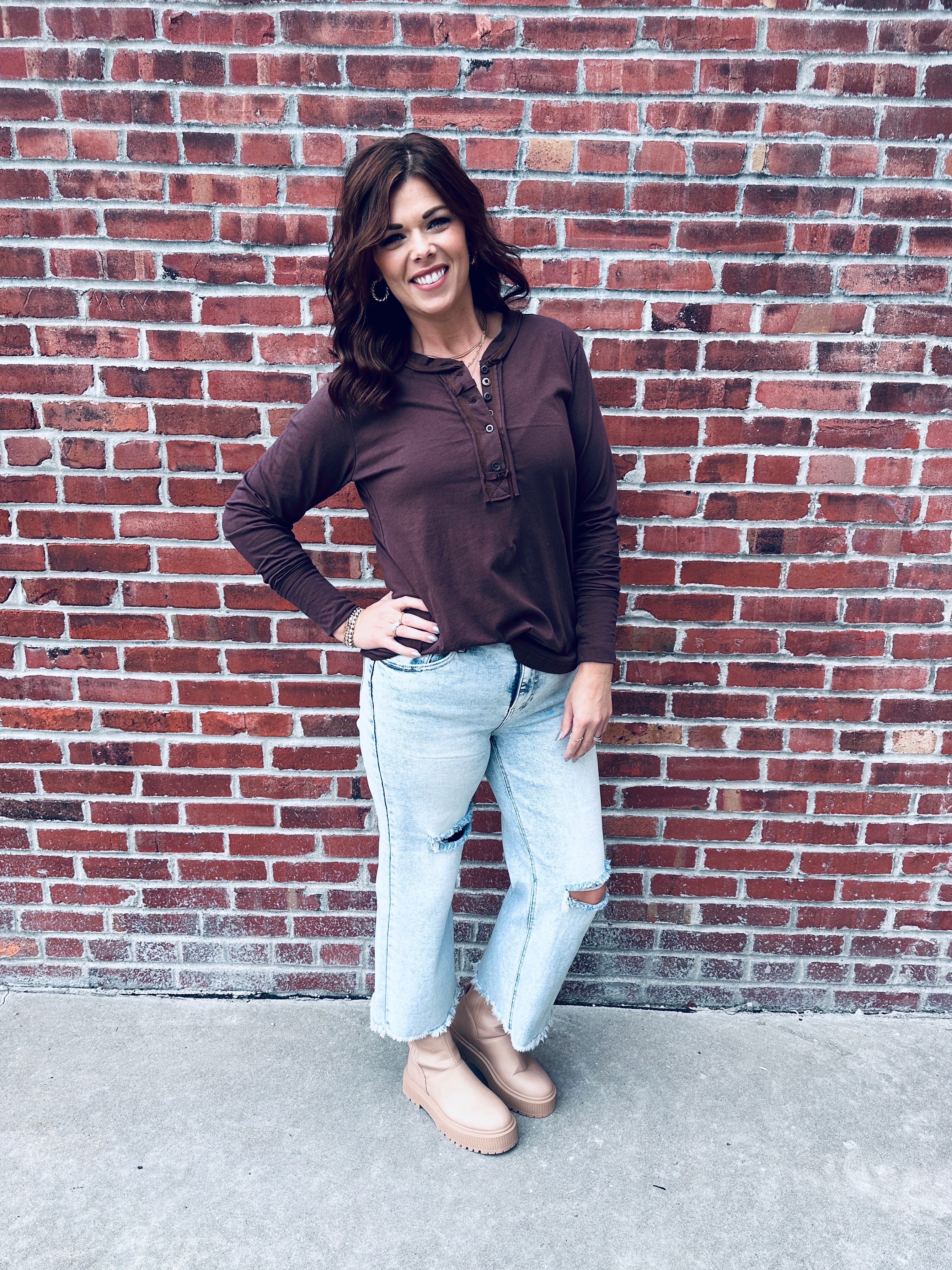 Chocolate Button Long Sleeve