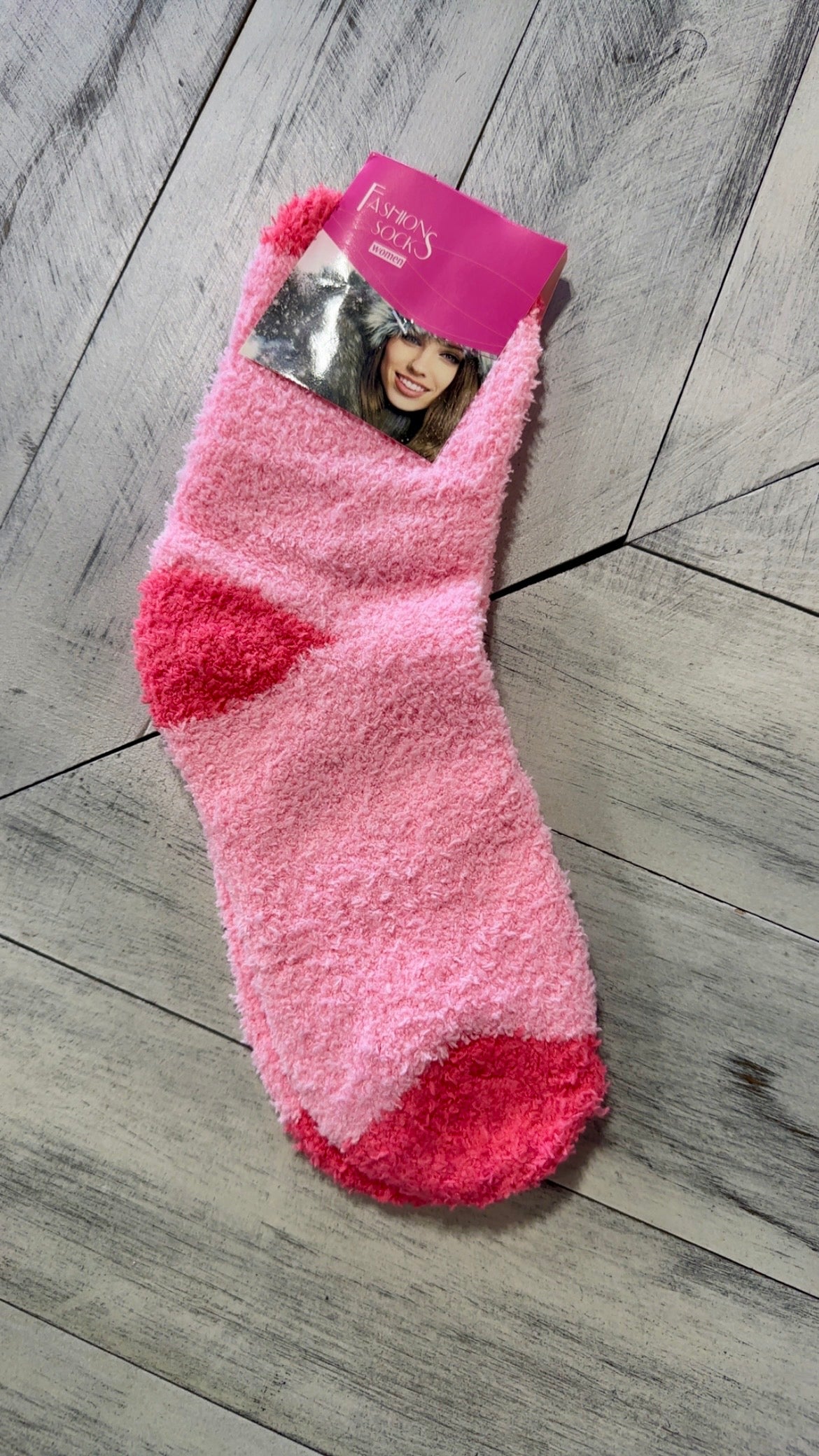 Two Tone Fuzzy Lounge Socks