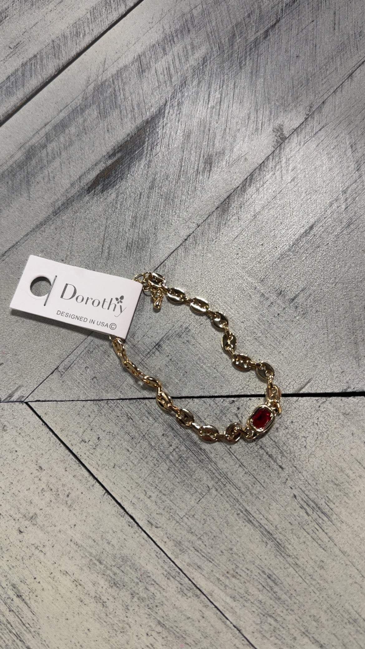 Double Hole Linked Crystal Accent Bracelet