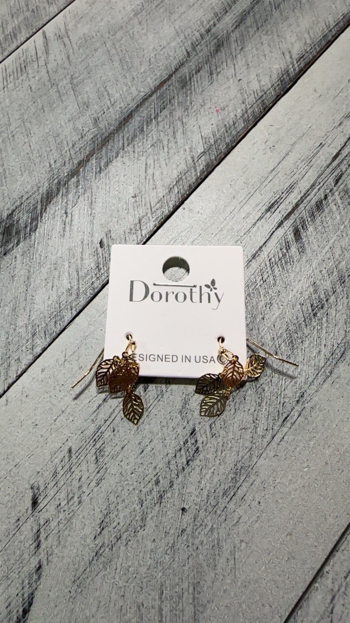 Mini Leaf Dangle Drop Earrings