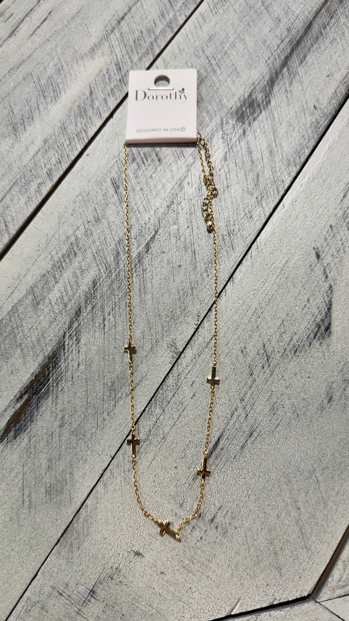 Dainty 5 Cross Necklace