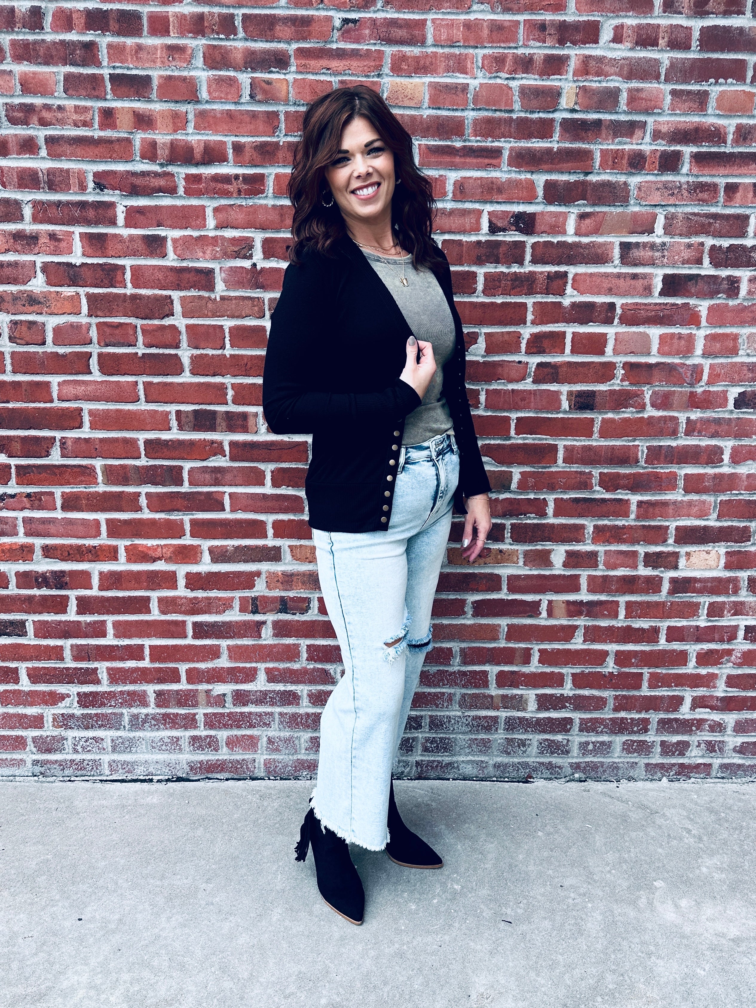 Black Snap Up Cardigan