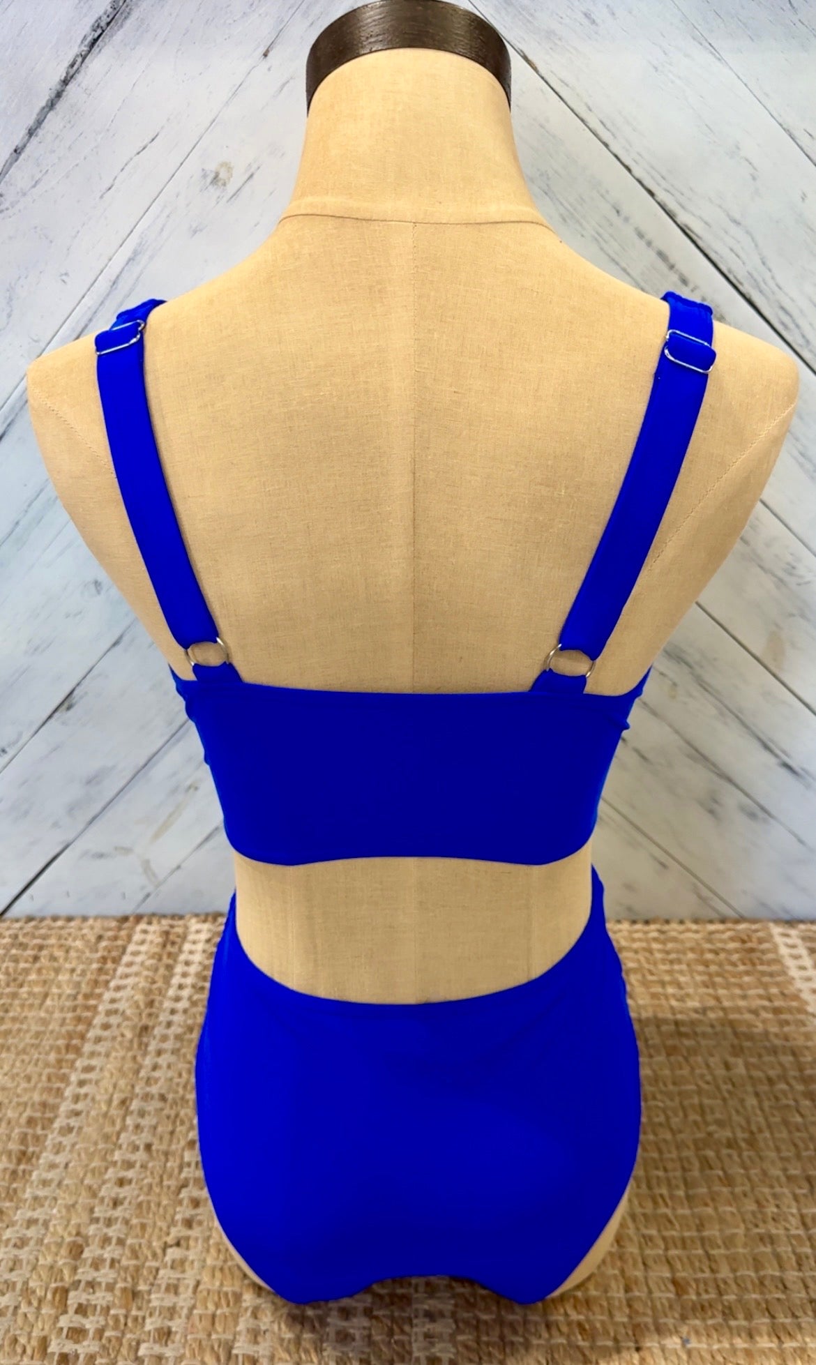 Royal Blue Twist Front High Waist Bikini