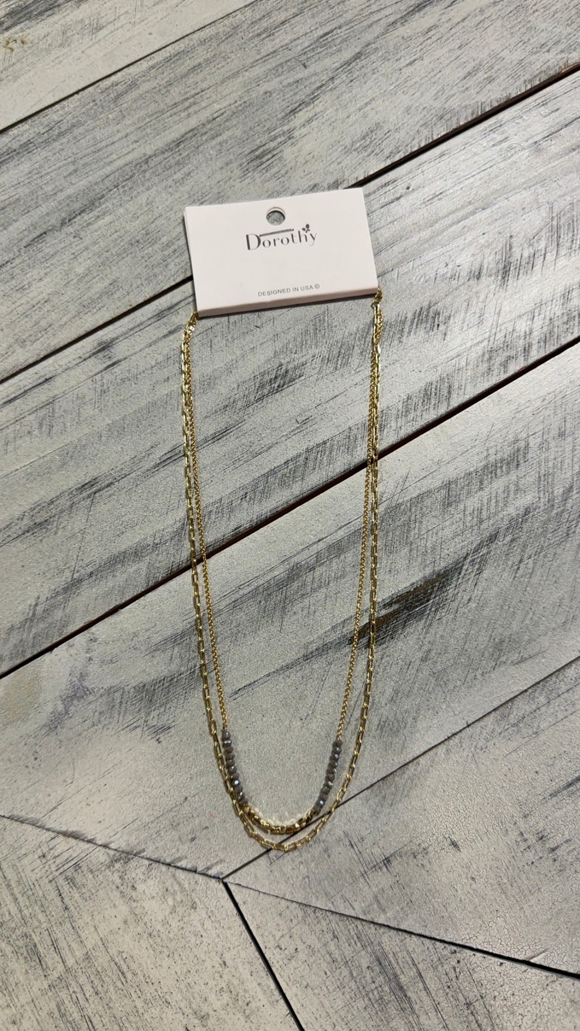 Dainty 2 Layer Gold & Iridescent Bead Necklace