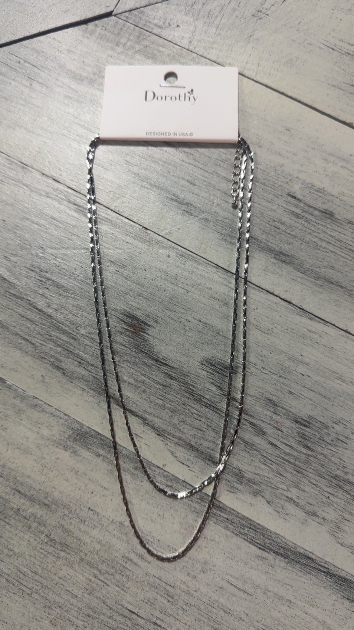 Silver Dainty 2 Layer Double Chain Necklace