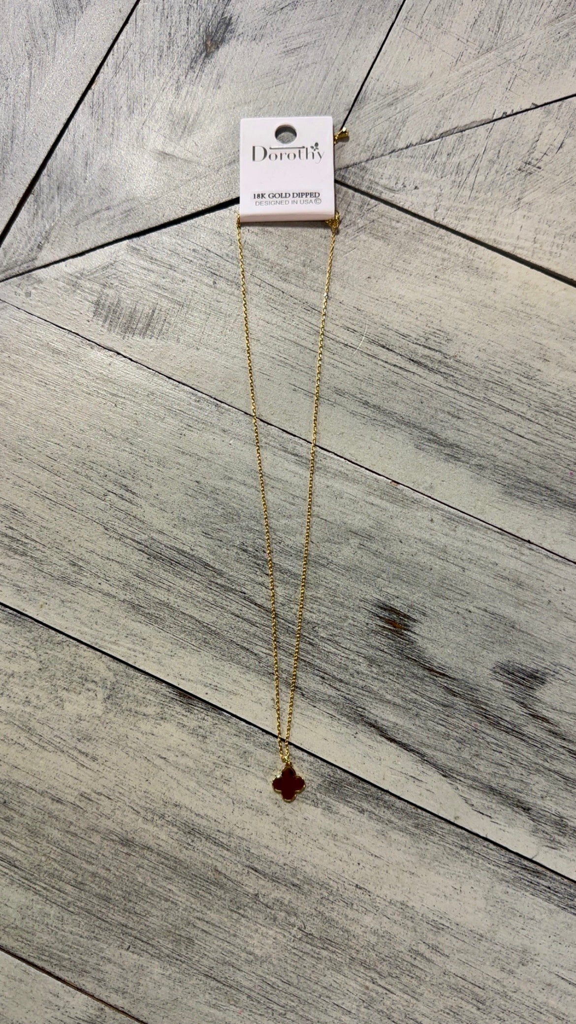 Dainty Gold Clover Pendant Necklace