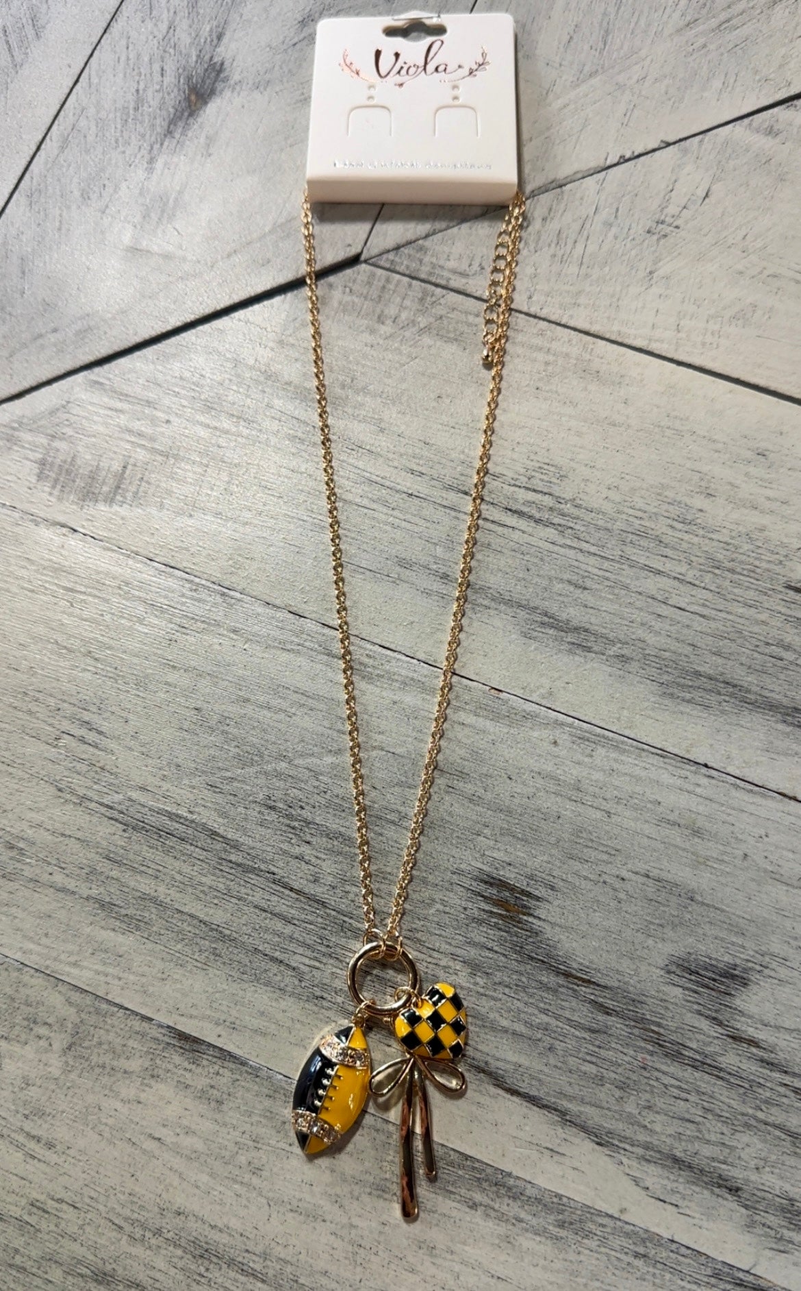IA/IA State Football Charm Necklace